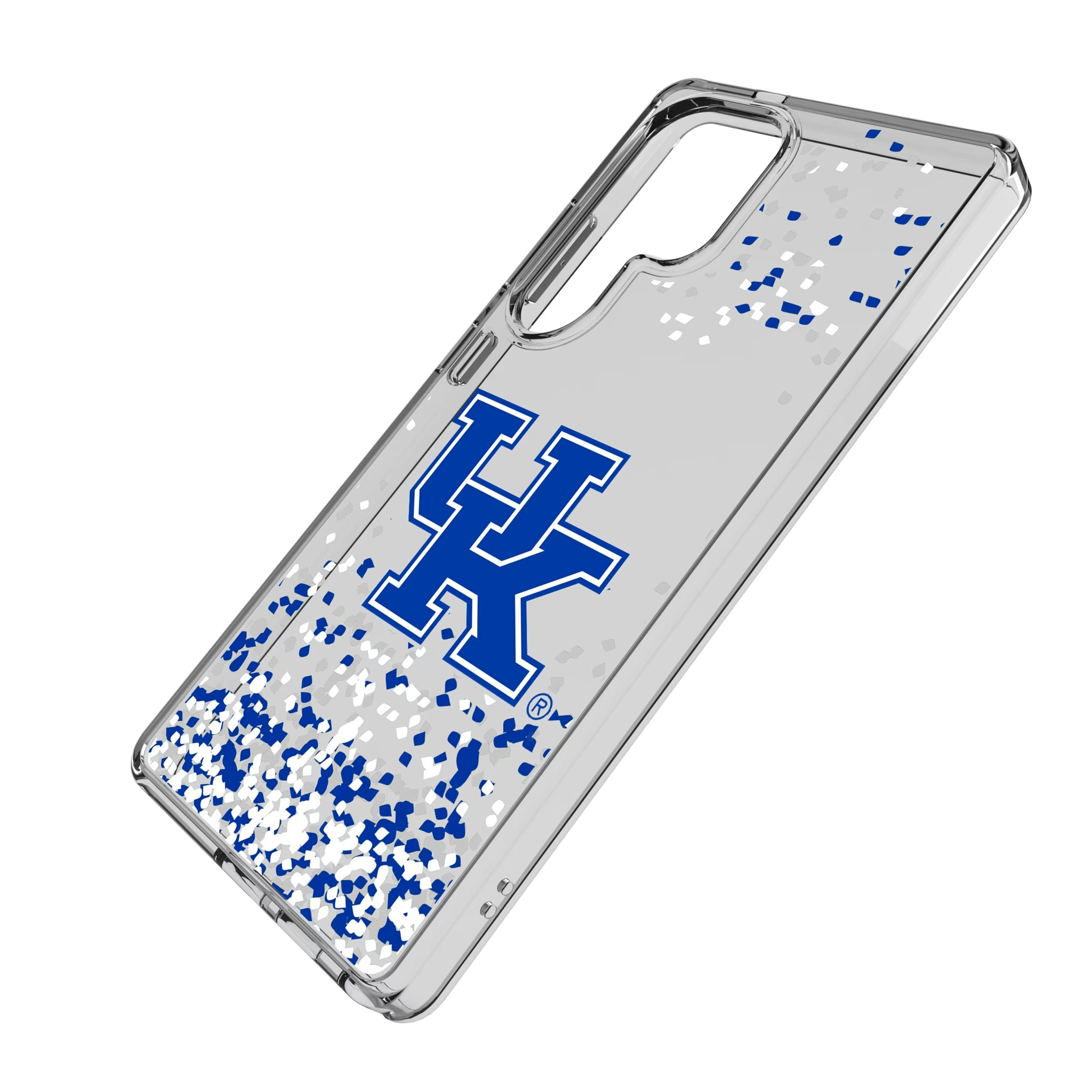 University of Kentucky Wildcats Confetti Galaxy Clear Phone Case for Samsung Galaxy - Isometric View