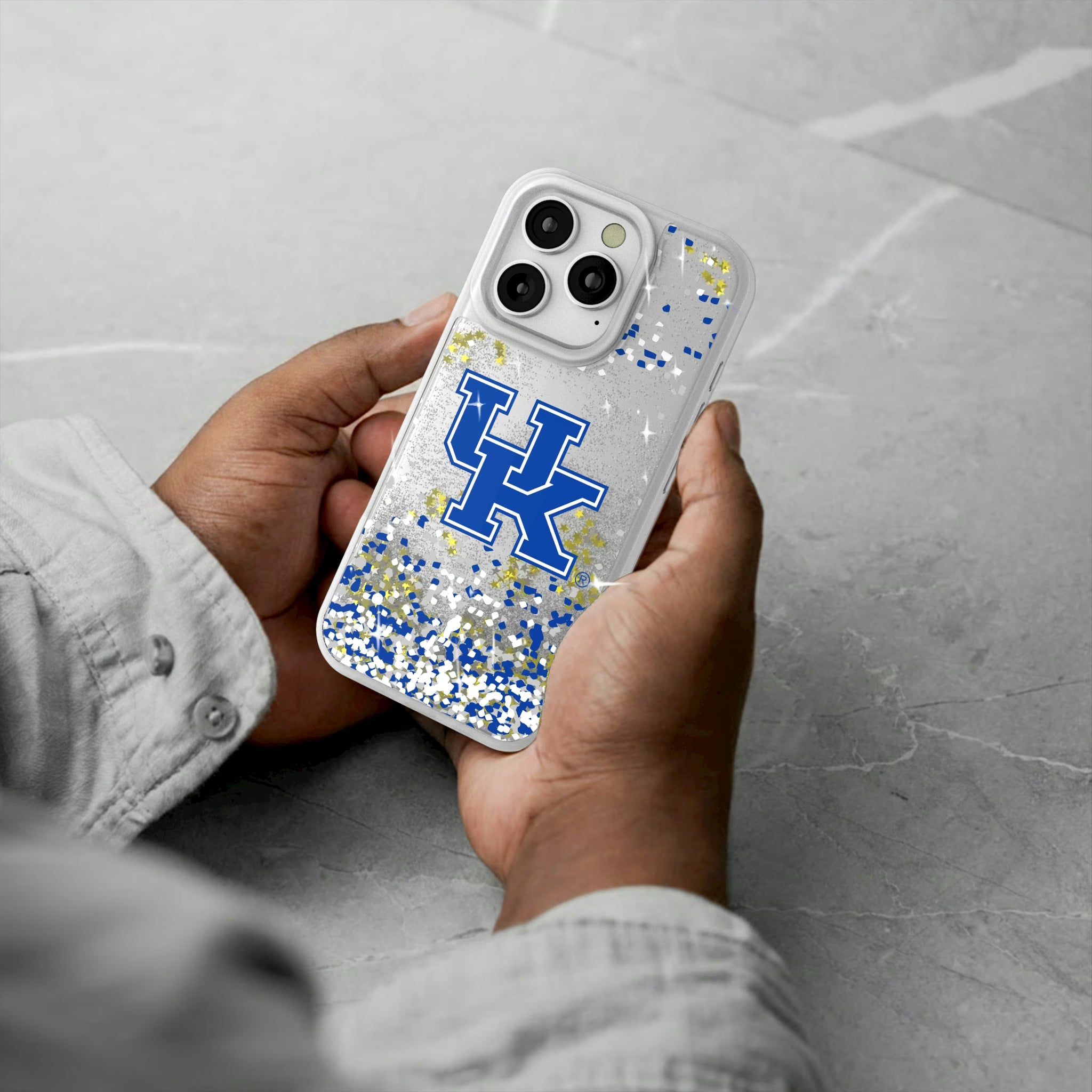 University of Kentucky Wildcats Confetti iPhone Glitter Phone Case for Apple iPhone - Lifestyle#Device_iPhone 16 Pro