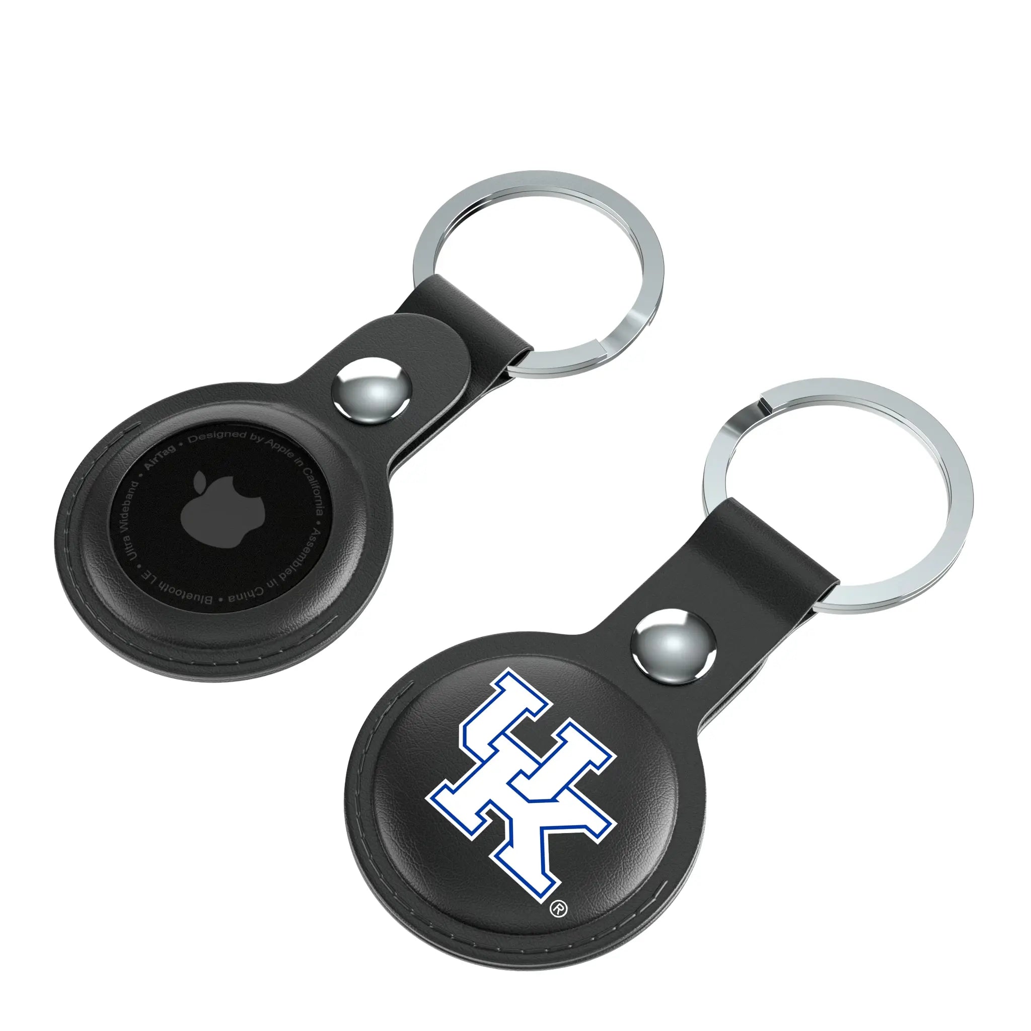 University of Kentucky Wildcats Insignia AirTag Black Airtag Holder 2-Pack - Isometric View