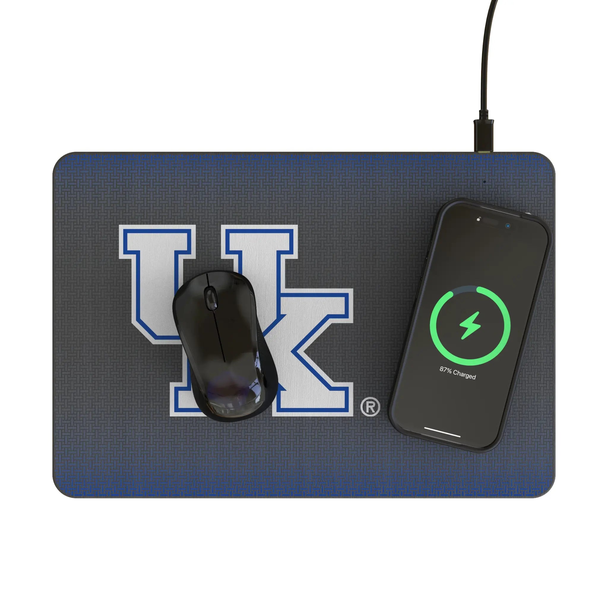 University of Kentucky Wildcats Linen 15-Watt Wireless Charger and Mouse Pad - Lifestyle