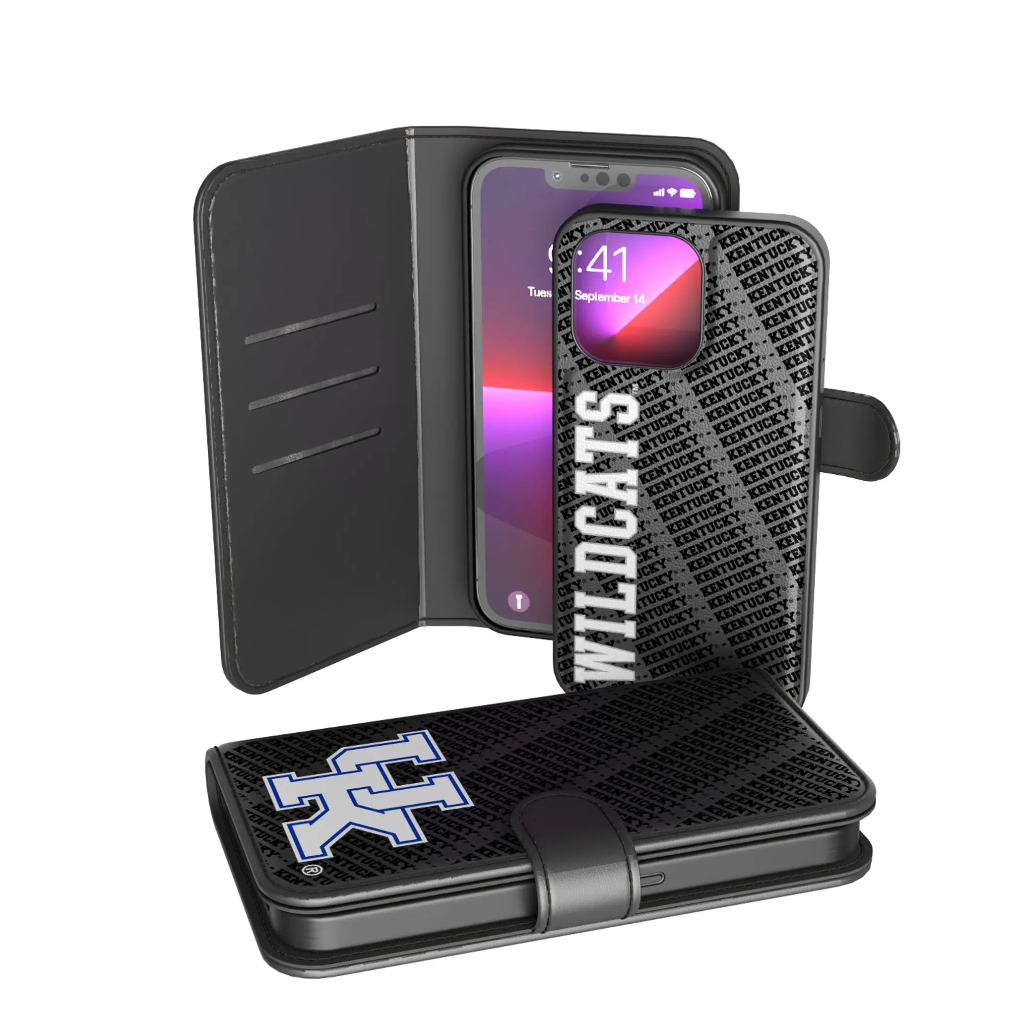 University of Kentucky Wildcats Monocolor Tilt iPhone Wallet Phone Case for Apple iPhone