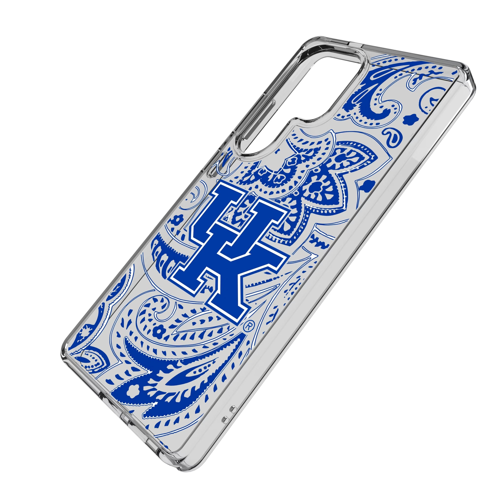 University of Kentucky Wildcats Paisley Galaxy Clear Phone Case for Samsung Galaxy - Isometric View