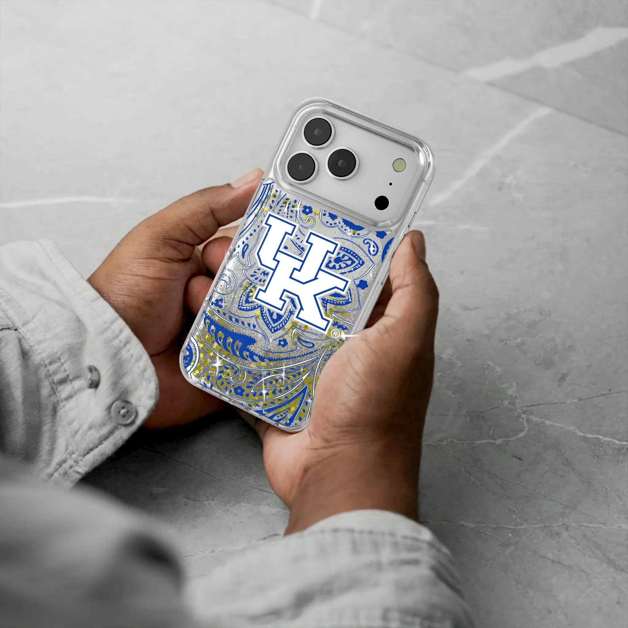 University of Kentucky Wildcats Paisley iPhone Glitter Phone Case for Apple iPhone - Lifestyle
