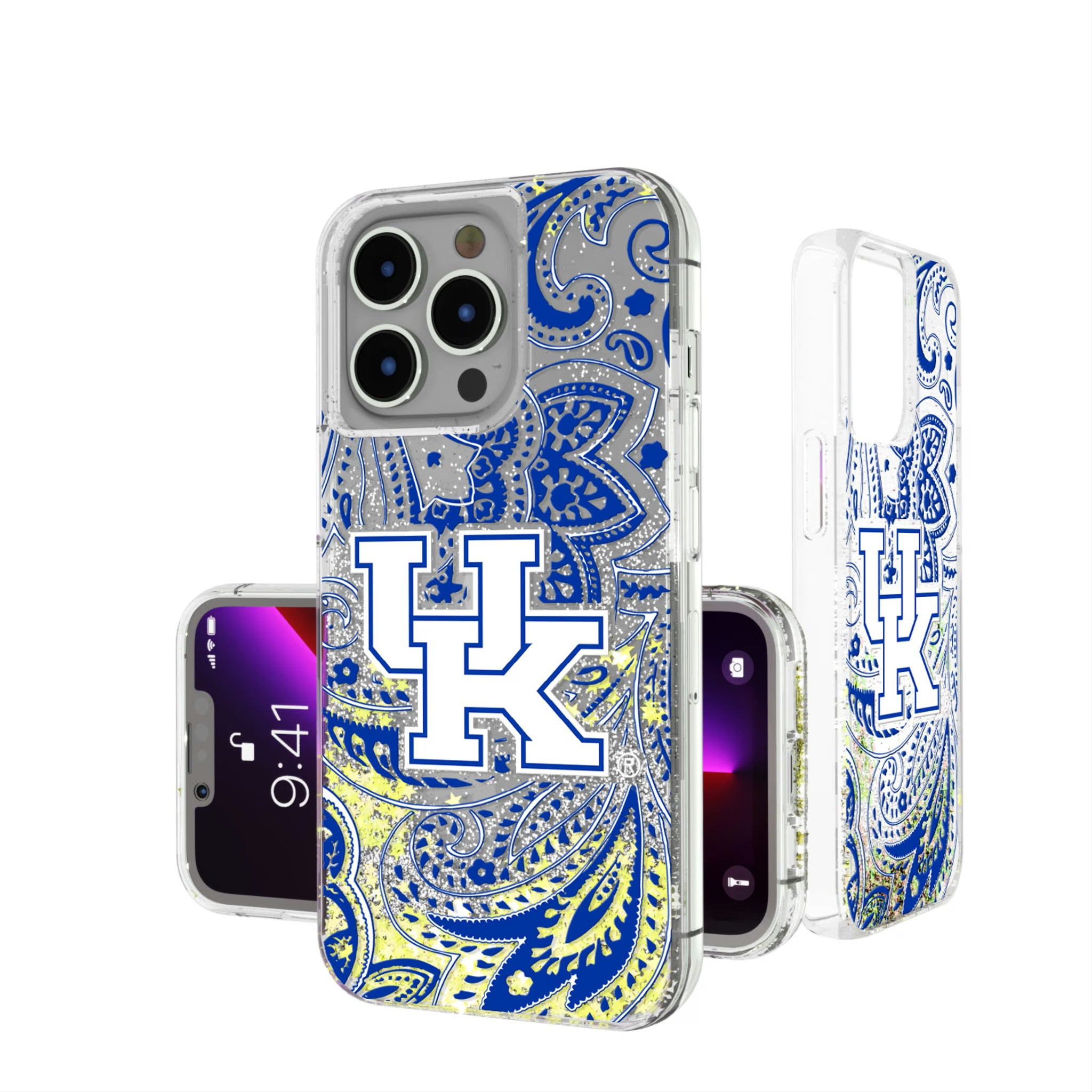 University of Kentucky Wildcats Paisley iPhone Glitter Phone Case for Apple iPhone