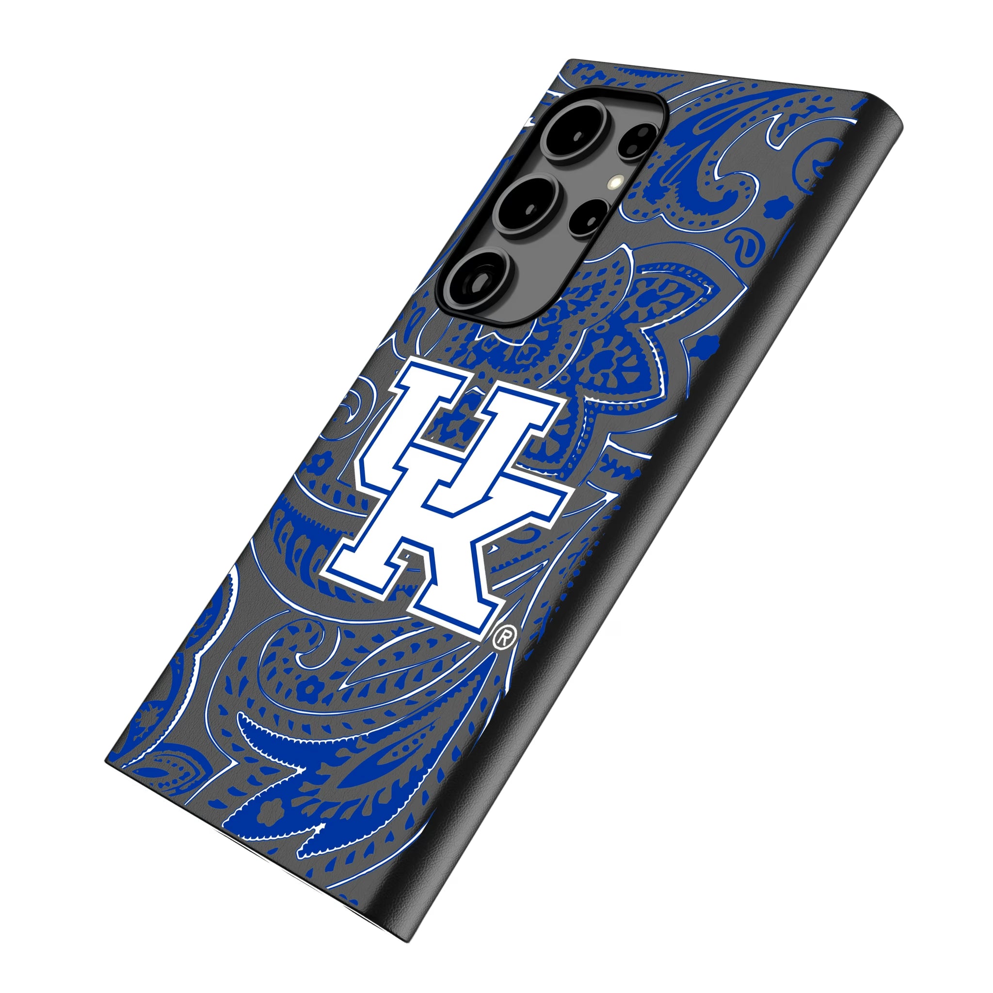 University of Kentucky Wildcats Paisley Galaxy MagSafe Compatible Phone Case for Samsung Galaxy - Isometric View