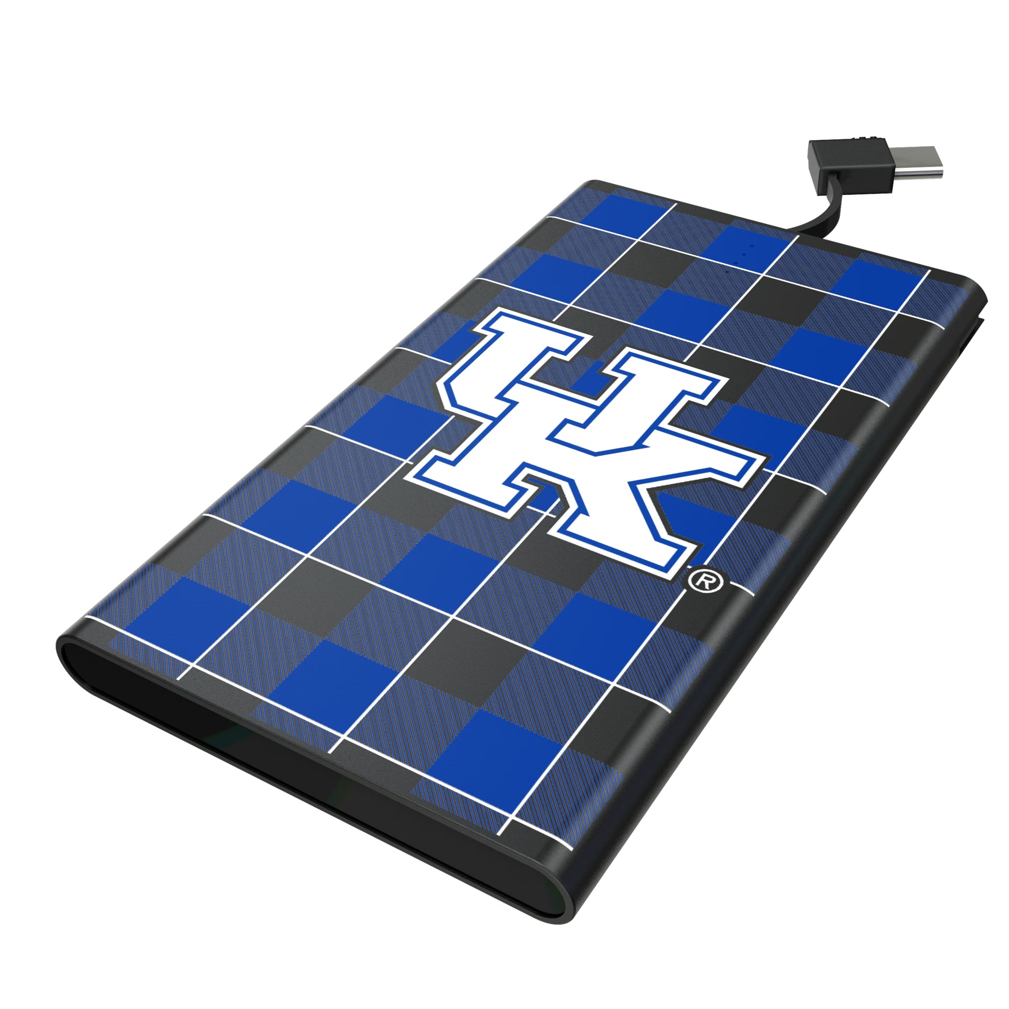 University of Kentucky Wildcats Plaid 5000mAh Flat Powerbank
