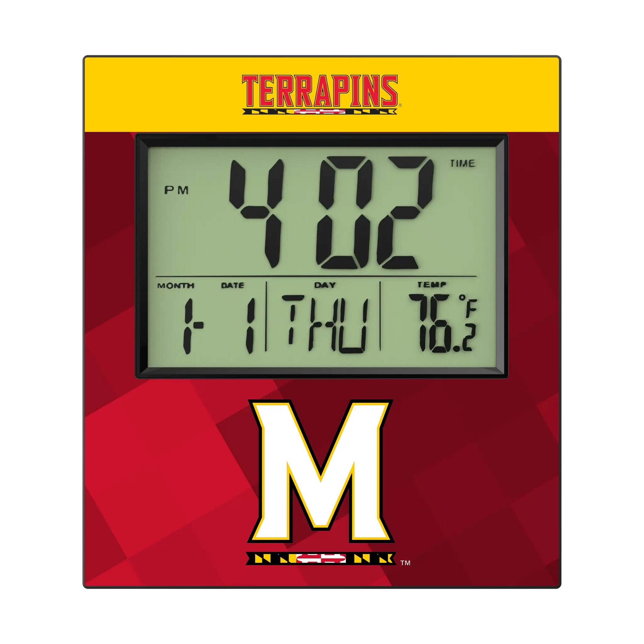 University of Maryland Terrapins Color Block Wall Clock