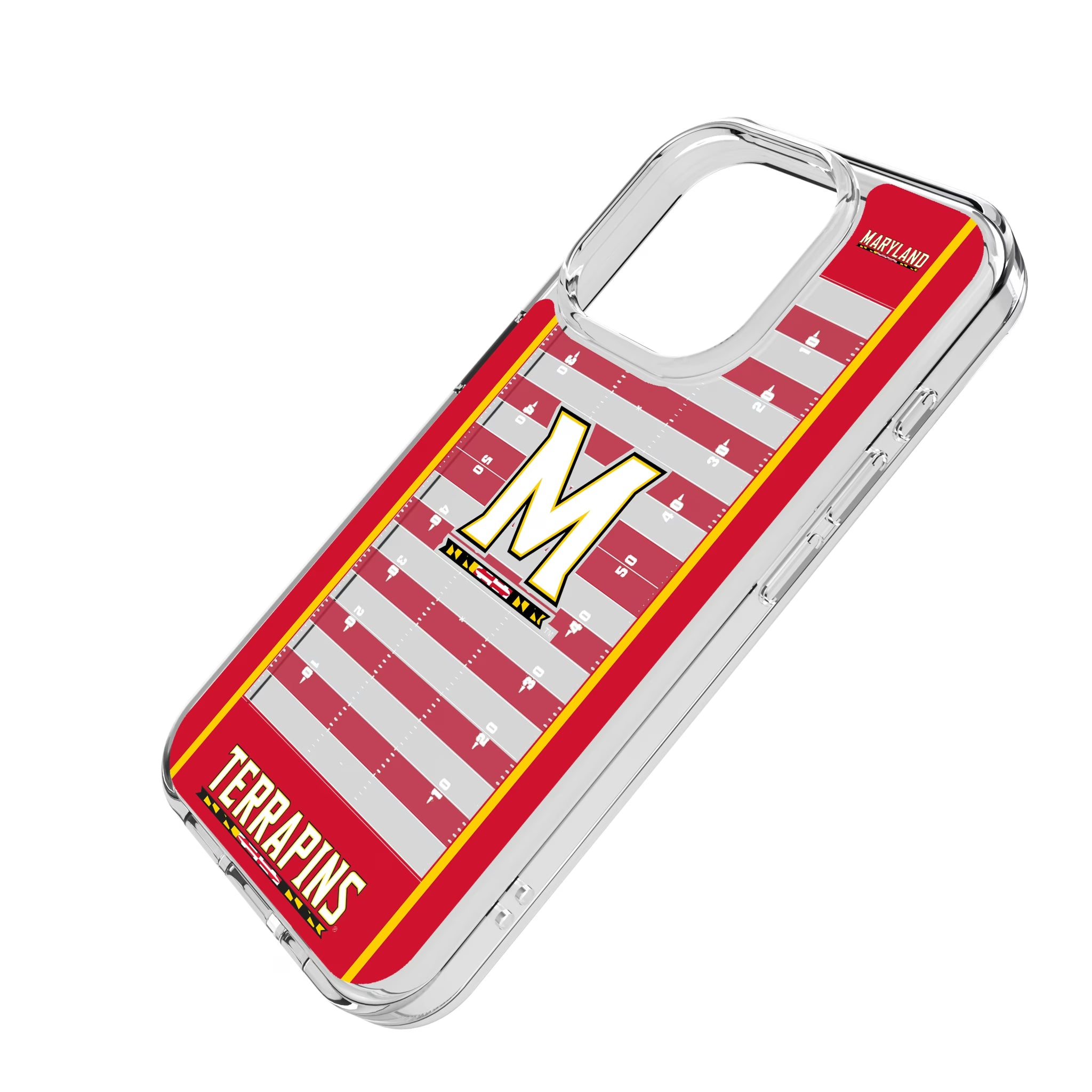 University of Maryland Terrapins Field iPhone Clear Phone Case for Apple iPhone - Isometric View