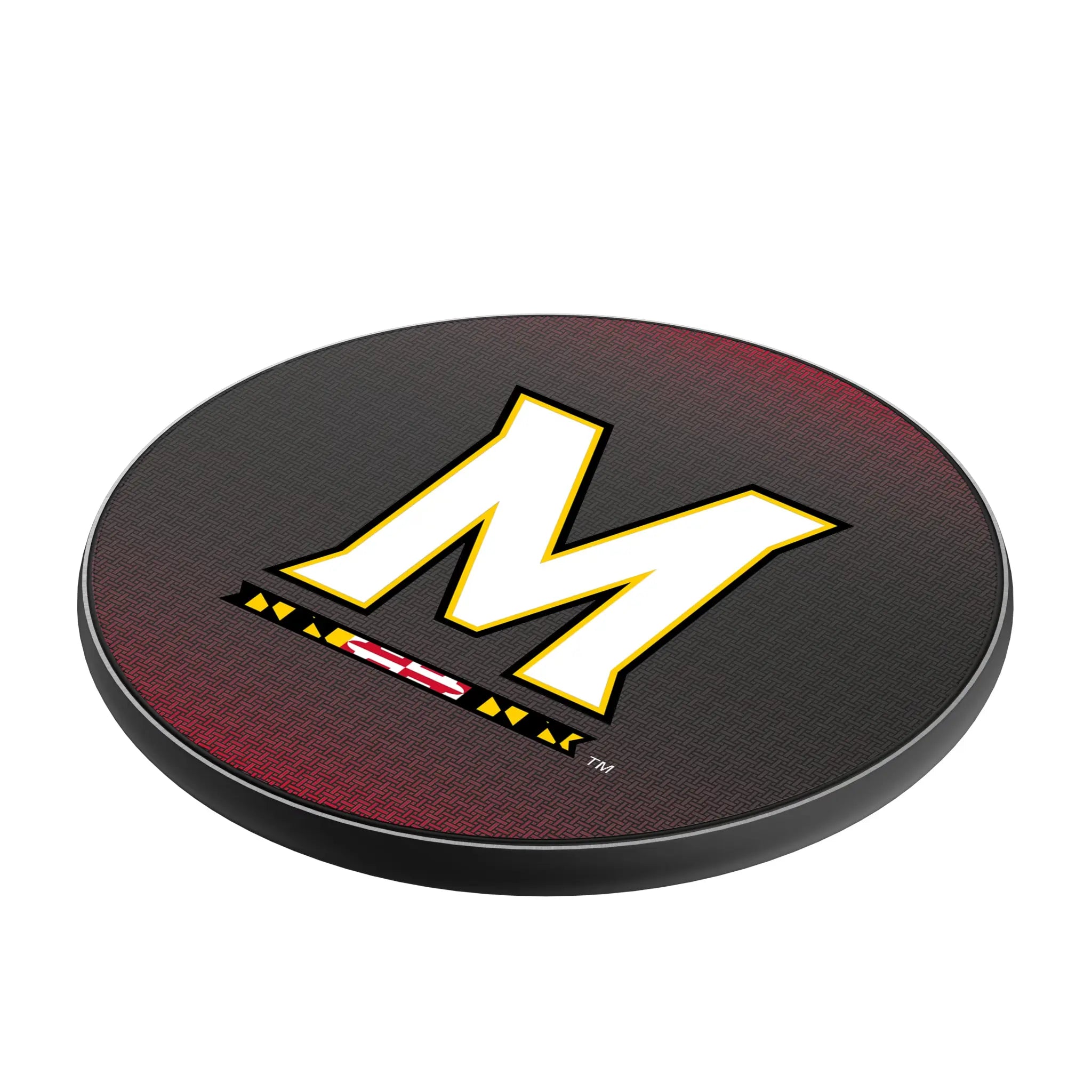 University of Maryland Terrapins Linen 15-Watt Wireless Charger - Isometric View