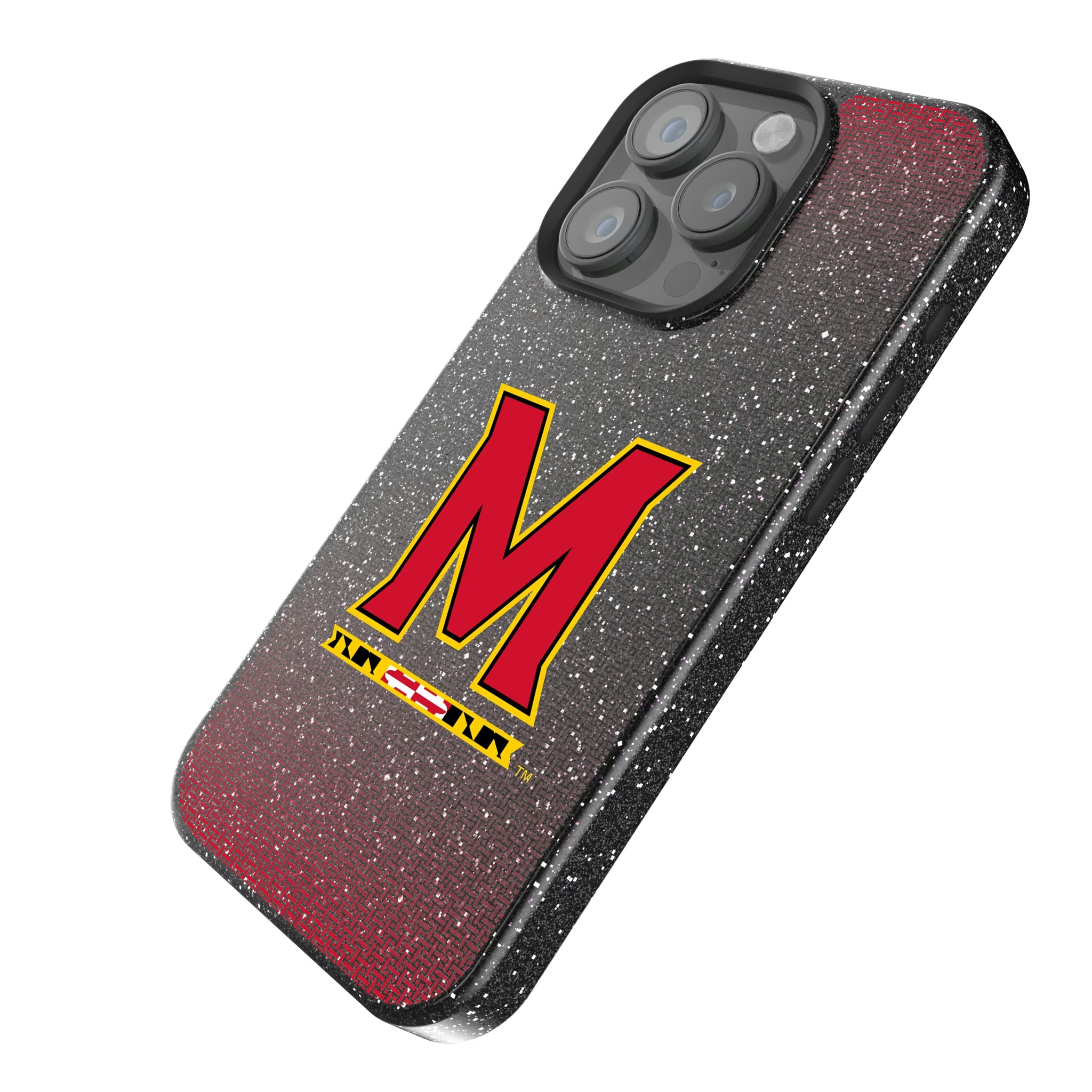 University of Maryland Terrapins Linen iPhone Bling Phone Case for Apple iPhone - Isometric View