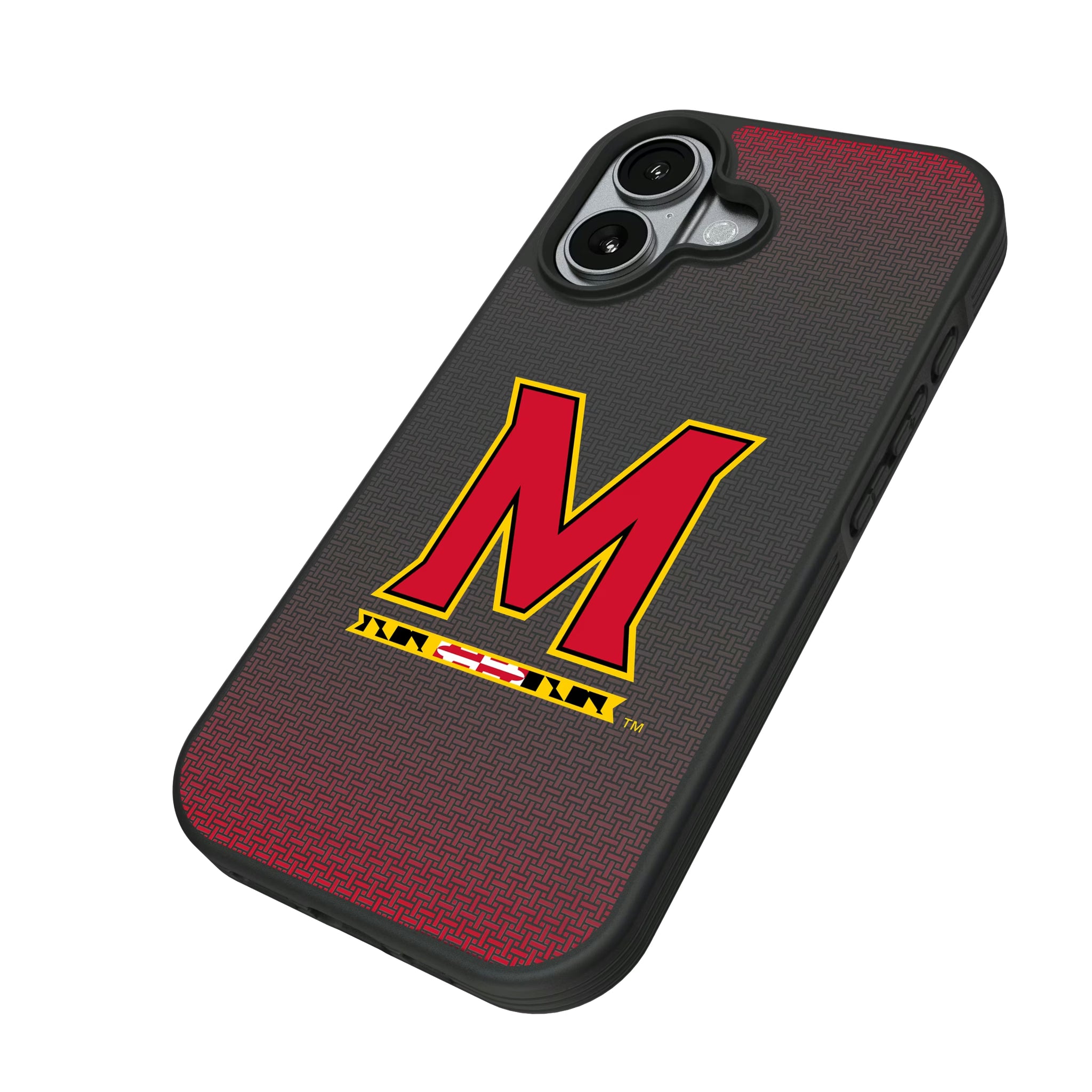 University of Maryland Terrapins Linen iPhone Bump Phone Case for Apple iPhone - Isometric View#Device_iPhone 17