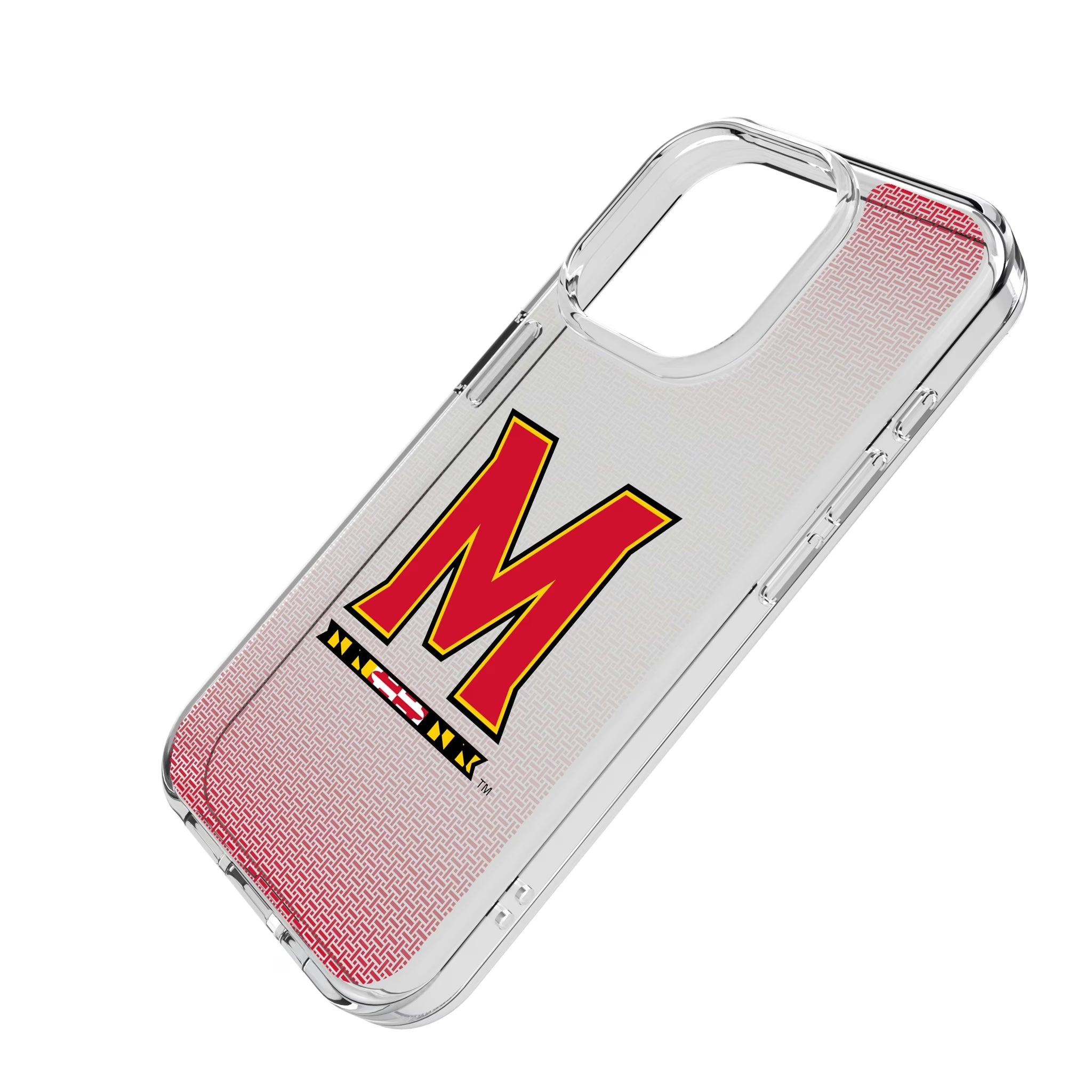 University of Maryland Terrapins Linen iPhone Clear Phone Case for Apple iPhone - Isometric View