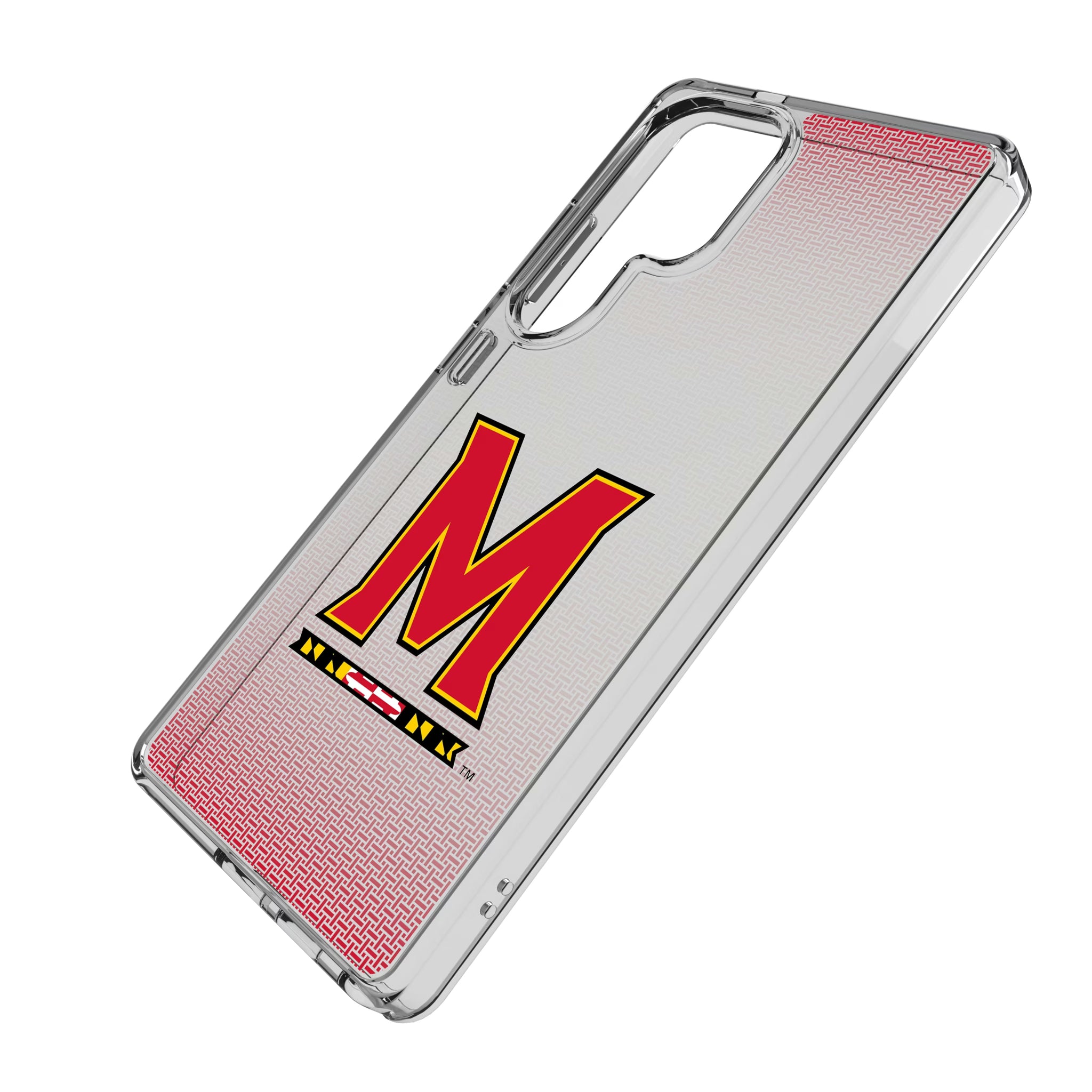 University of Maryland Terrapins Linen Galaxy Clear Phone Case for Samsung Galaxy - Isometric View