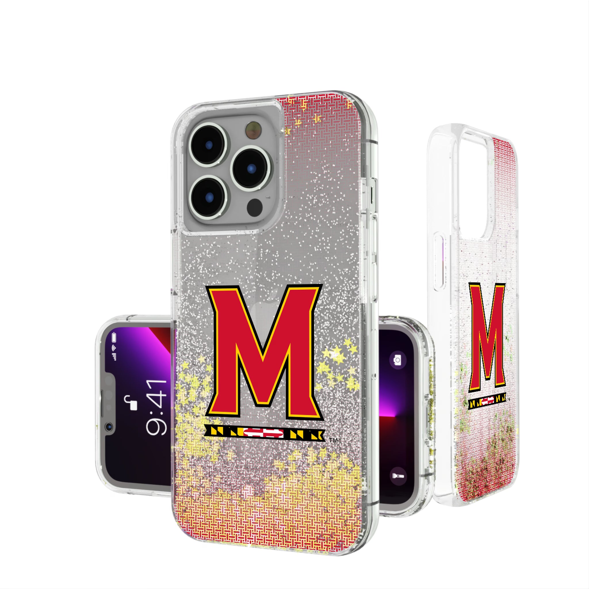 University of Maryland Terrapins Linen iPhone Glitter Phone Case for Apple iPhone