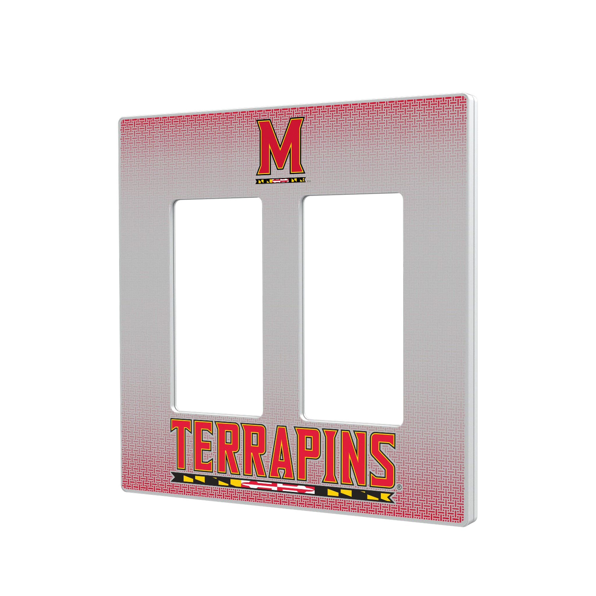University of Maryland Terrapins Linen Hidden-Screw Light Switch Plate#Style_Double Rocker
