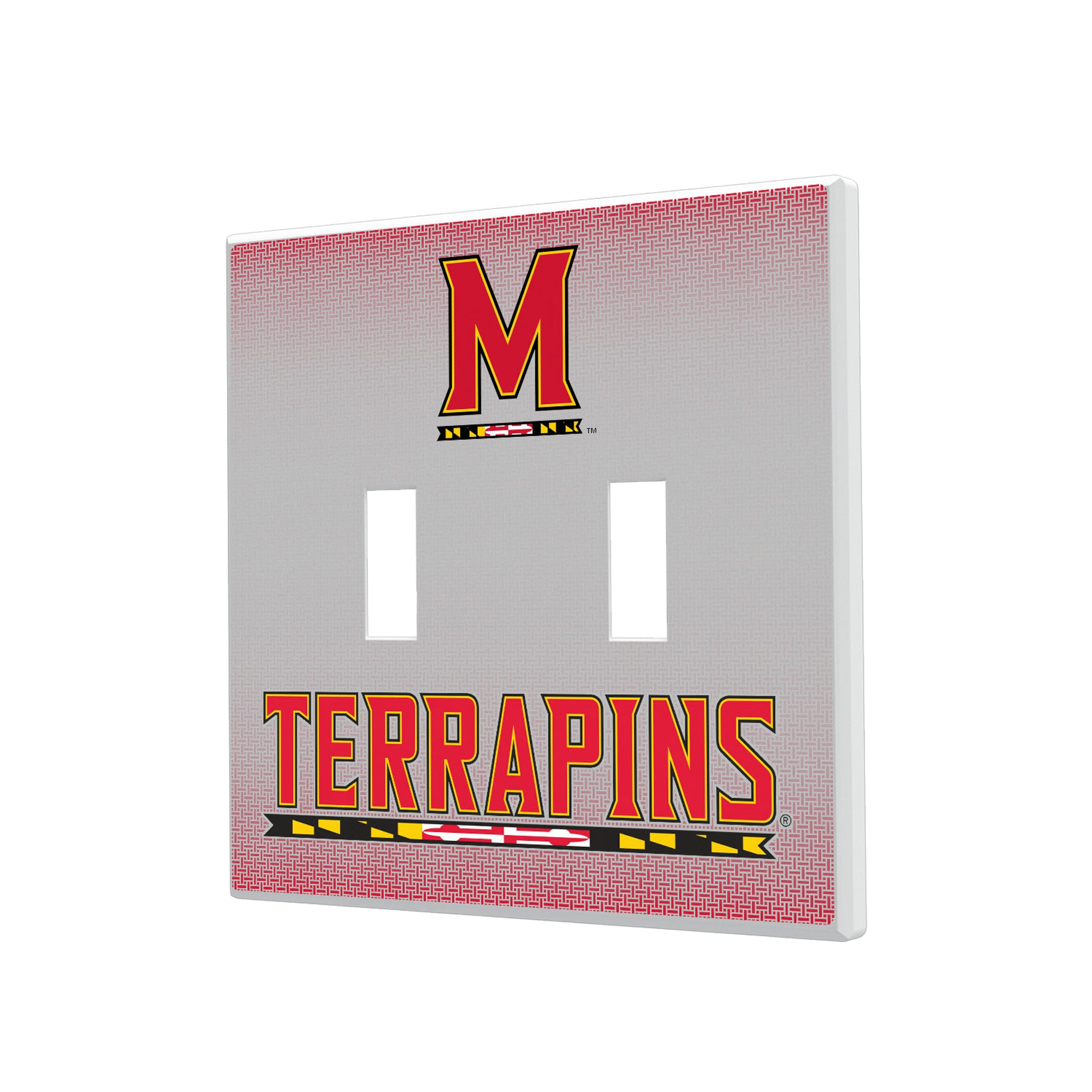 University of Maryland Terrapins Linen Hidden-Screw Light Switch Plate#Style_Double Toggle