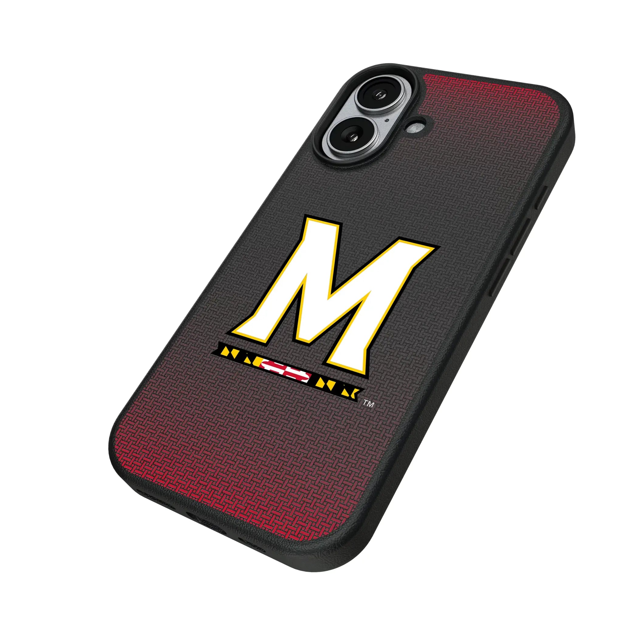 University of Maryland Terrapins Linen iPhone MagSafe Compatible Phone Case for Apple iPhone - Isometric View#Device_iPhone 17