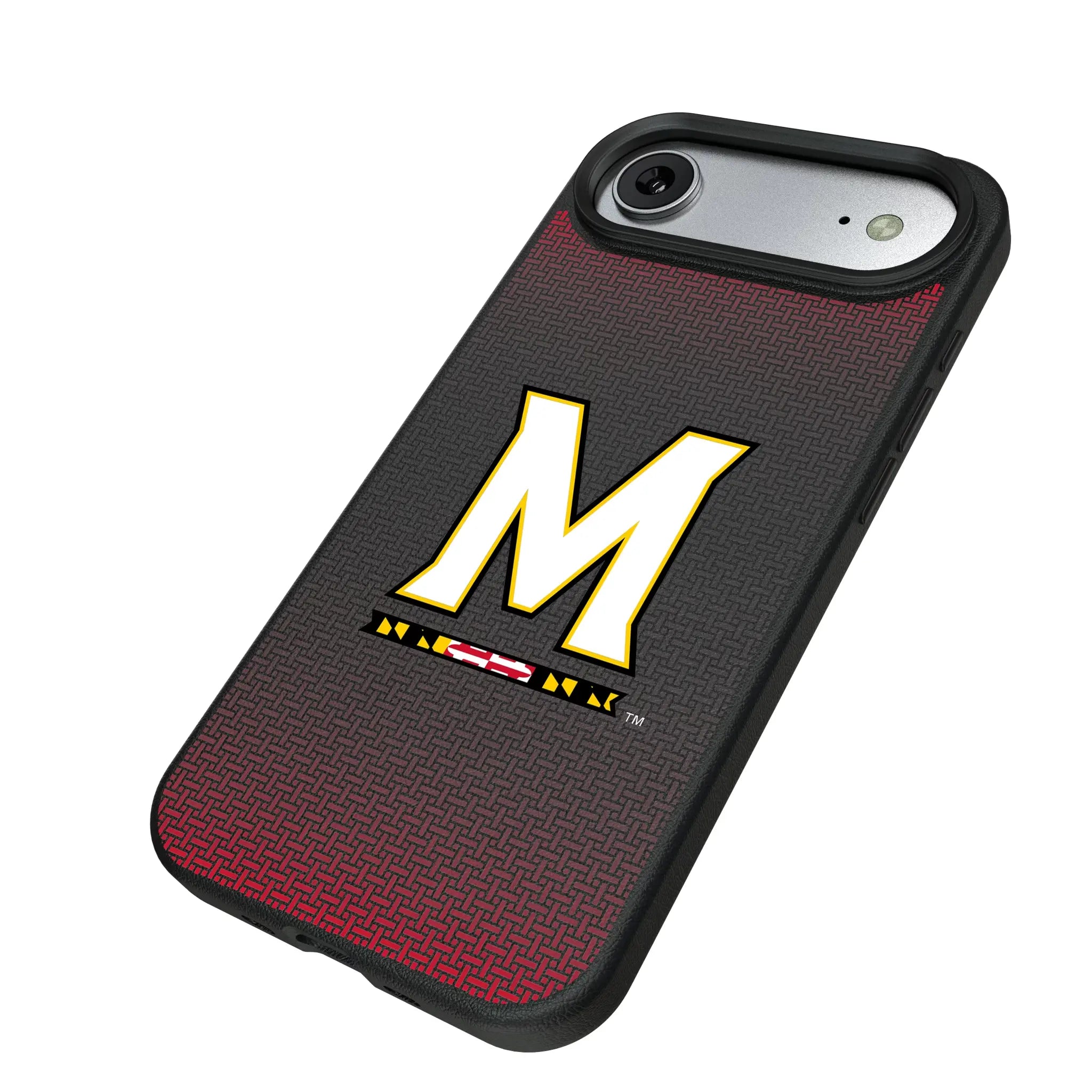 University of Maryland Terrapins Linen iPhone MagSafe Compatible Phone Case for Apple iPhone - Isometric View#Device_iPhone Air
