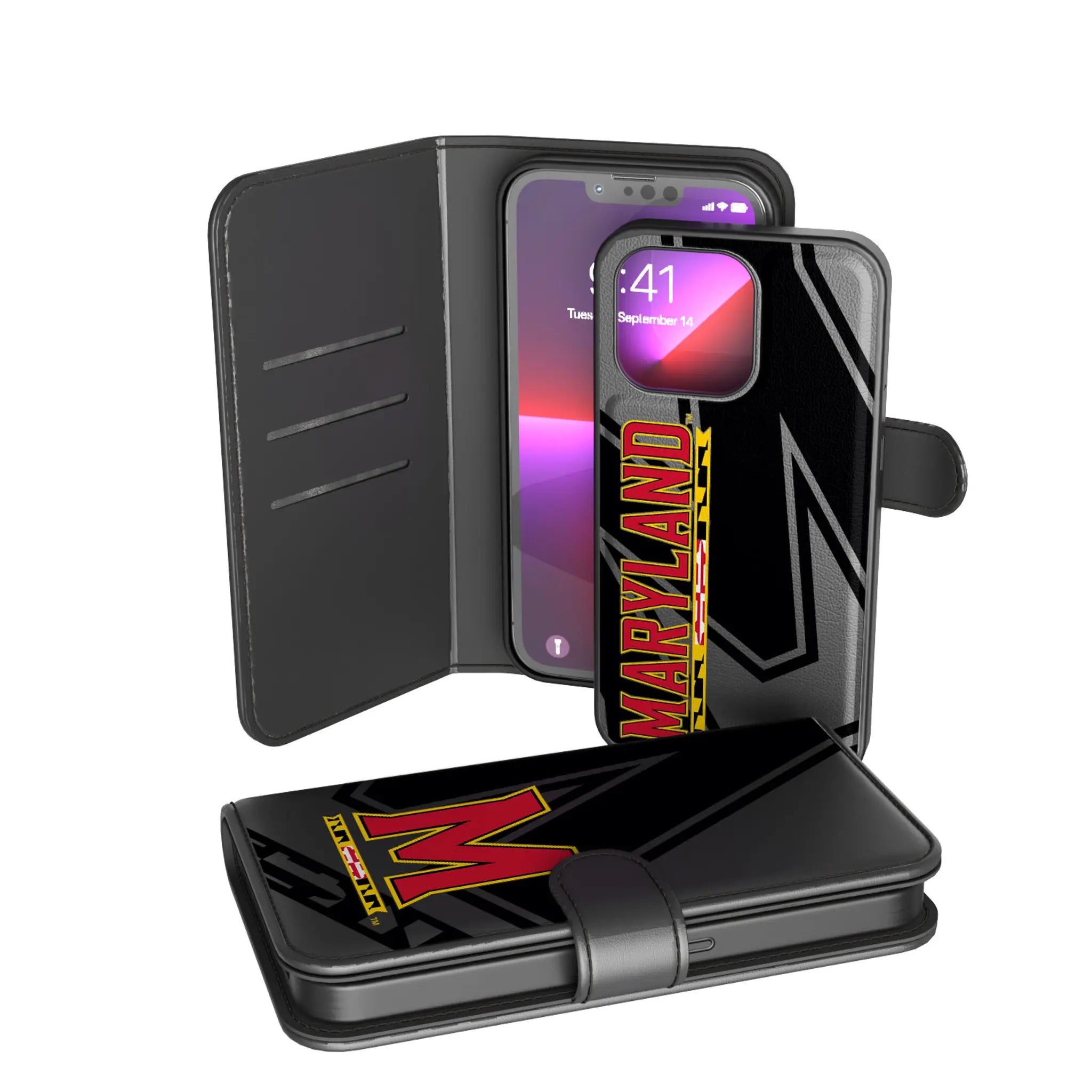 University of Maryland Terrapins Monocolor Tilt iPhone Wallet Phone Case for Apple iPhone