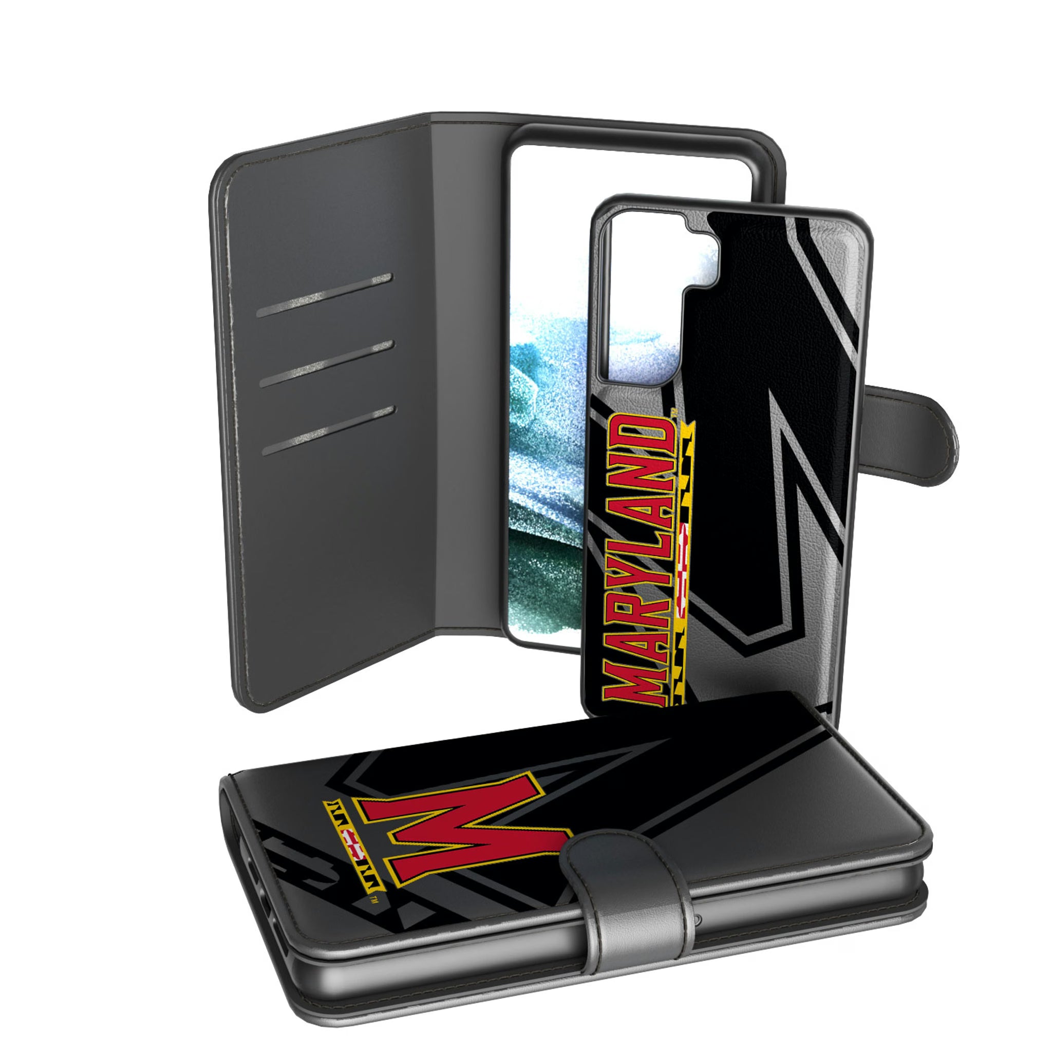 University of Maryland Terrapins Monocolor Tilt Galaxy Wallet Phone Case for Samsung Galaxy