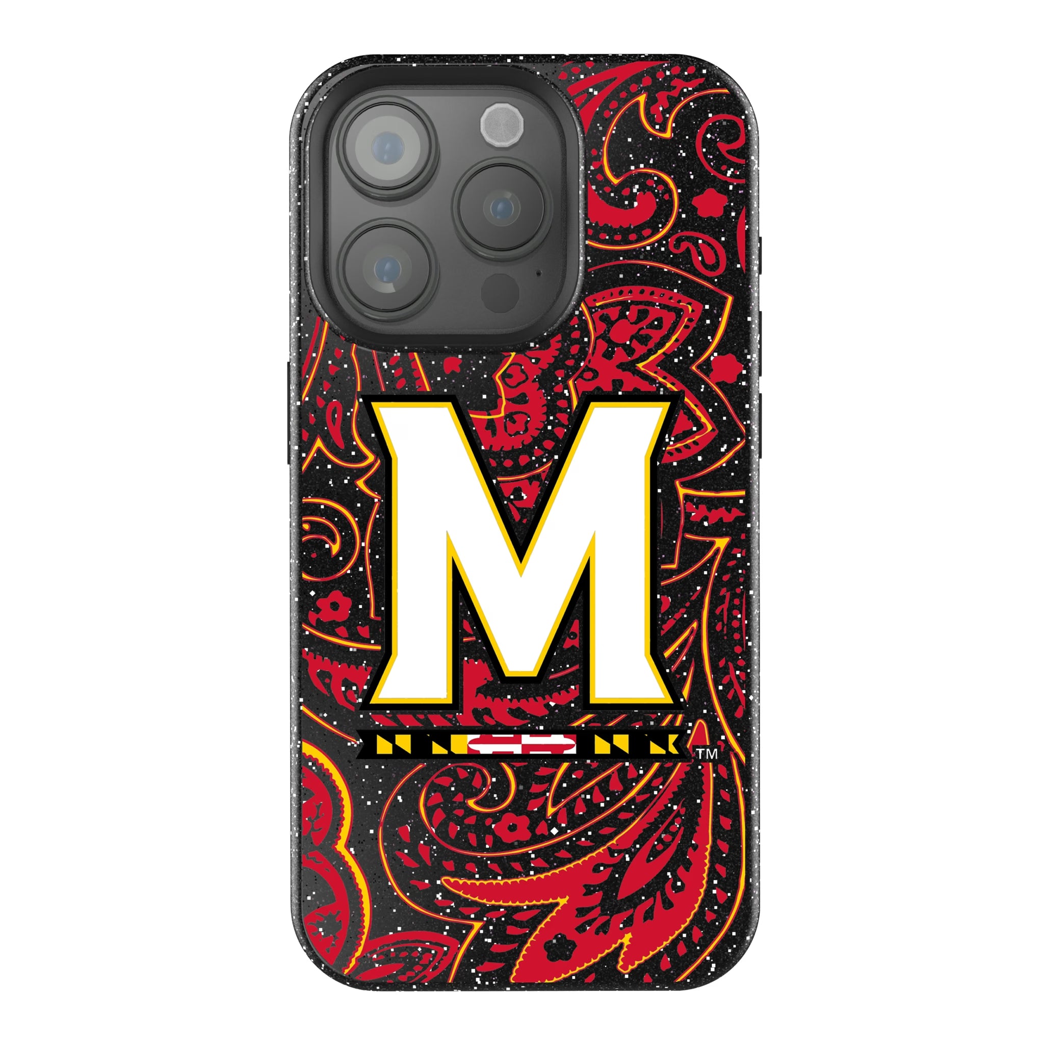 University of Maryland Terrapins Paisley iPhone Bling Phone Case for Apple iPhone