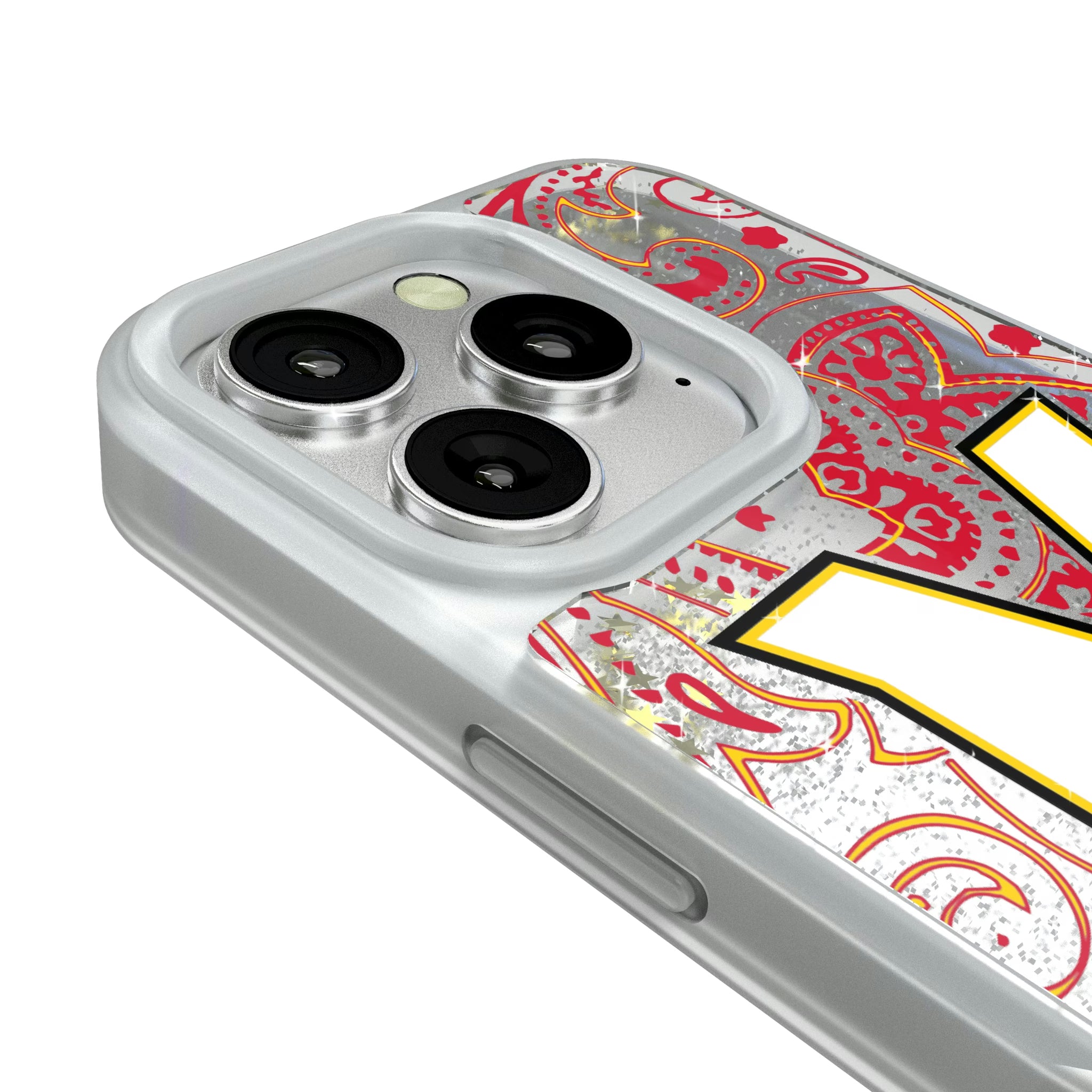 University of Maryland Terrapins Paisley iPhone Glitter Phone Case for Apple iPhone - Detail#Device_iPhone 16 Pro