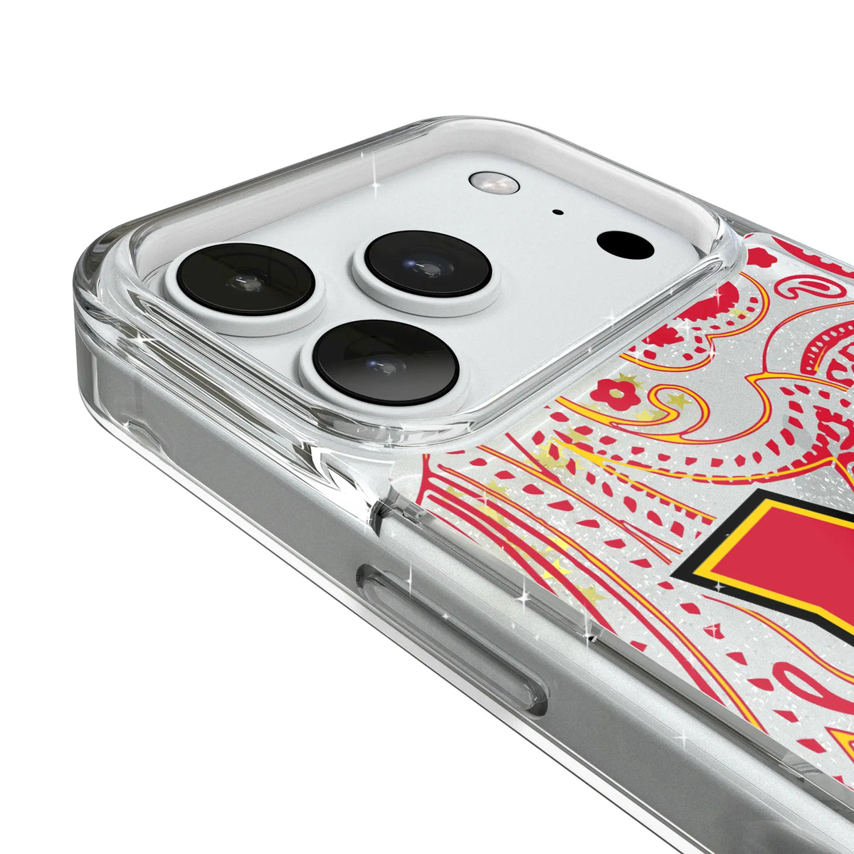 University of Maryland Terrapins Paisley iPhone Glitter Phone Case for Apple iPhone - Detail#Device_iPhone 18 Pro
