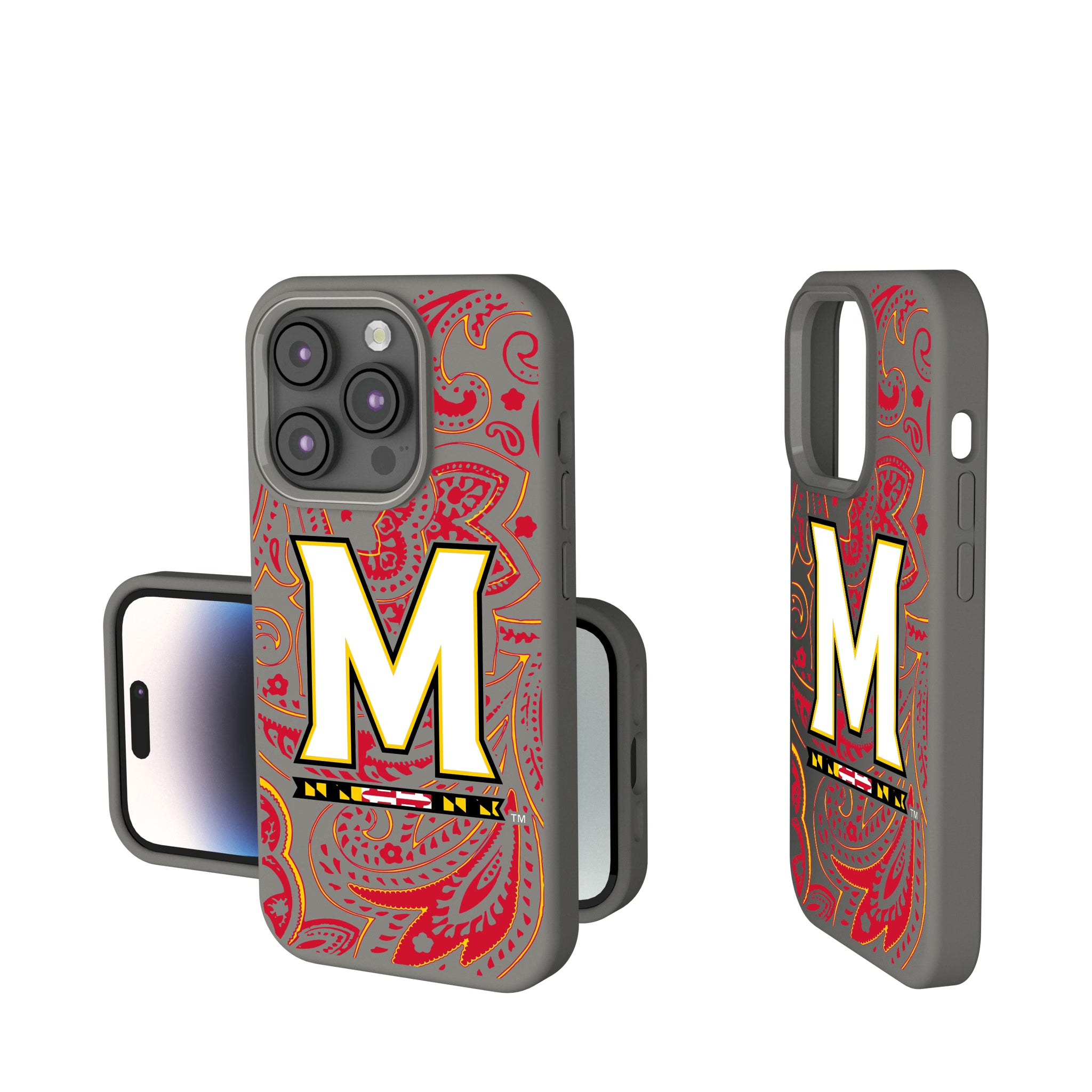 University of Maryland Terrapins Paisley iPhone Soft Touch Phone Case for Apple iPhone