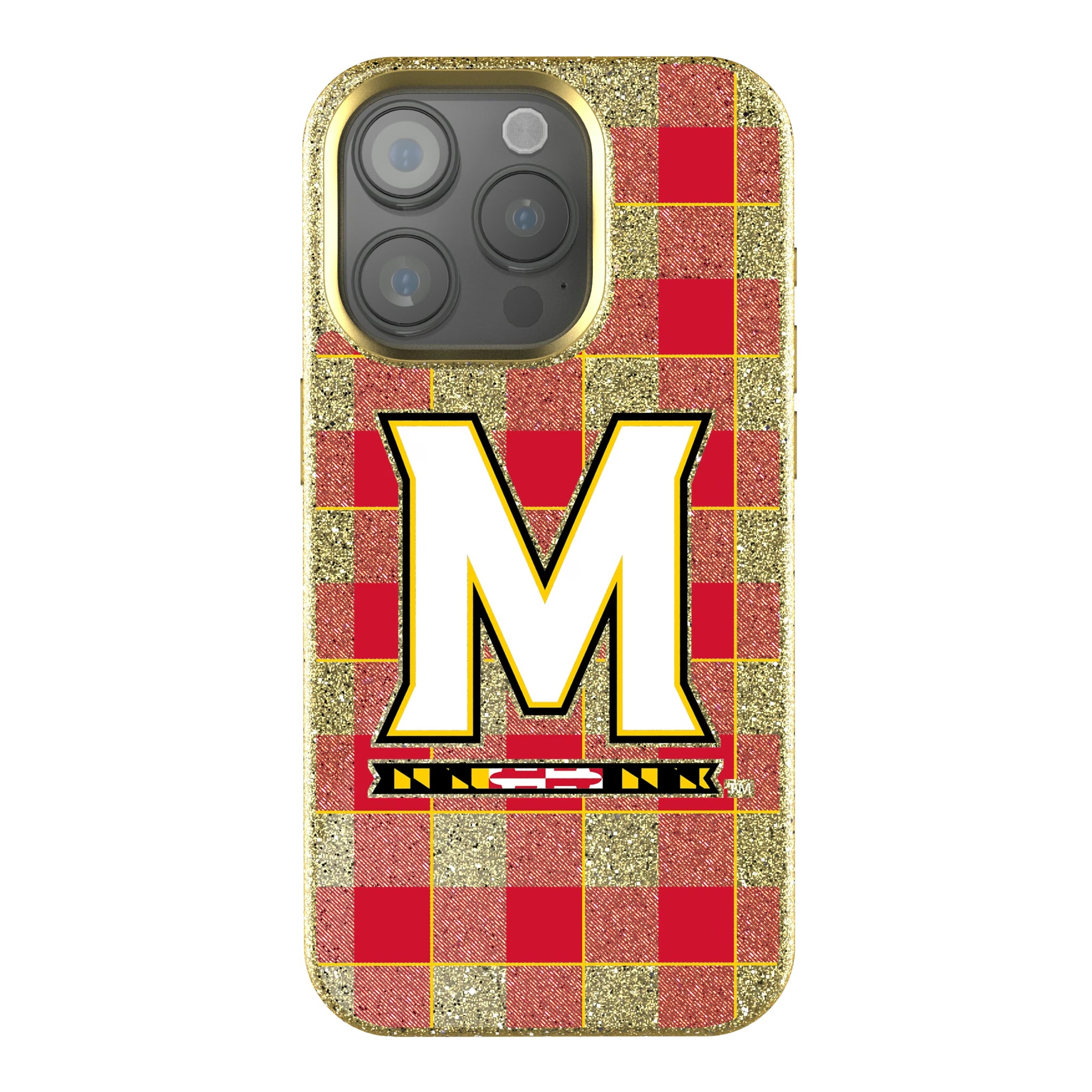 University of Maryland Terrapins Plaid iPhone Bling Phone Case for Apple iPhone