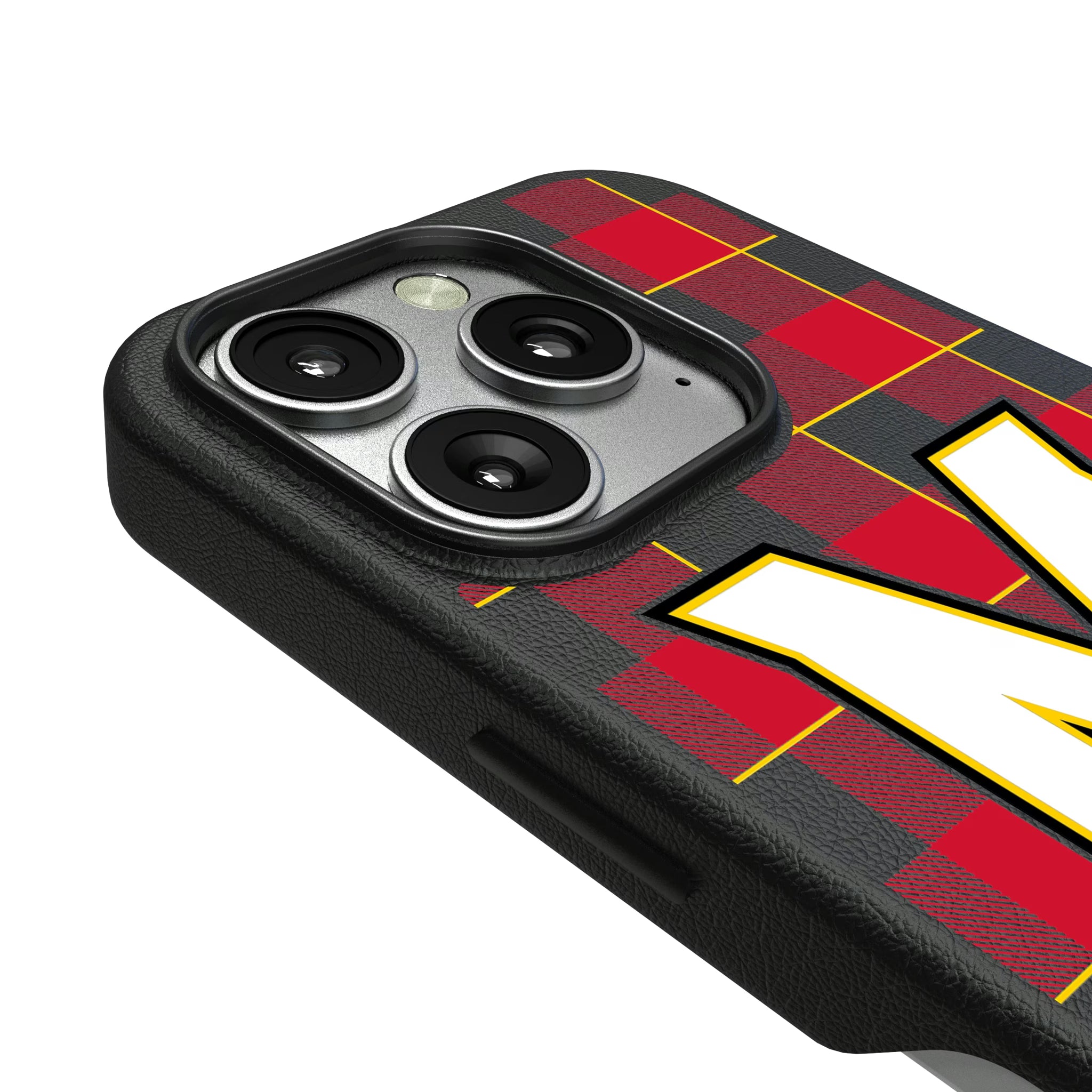 University of Maryland Terrapins Plaid iPhone MagSafe Compatible Phone Case for Apple iPhone - Detail