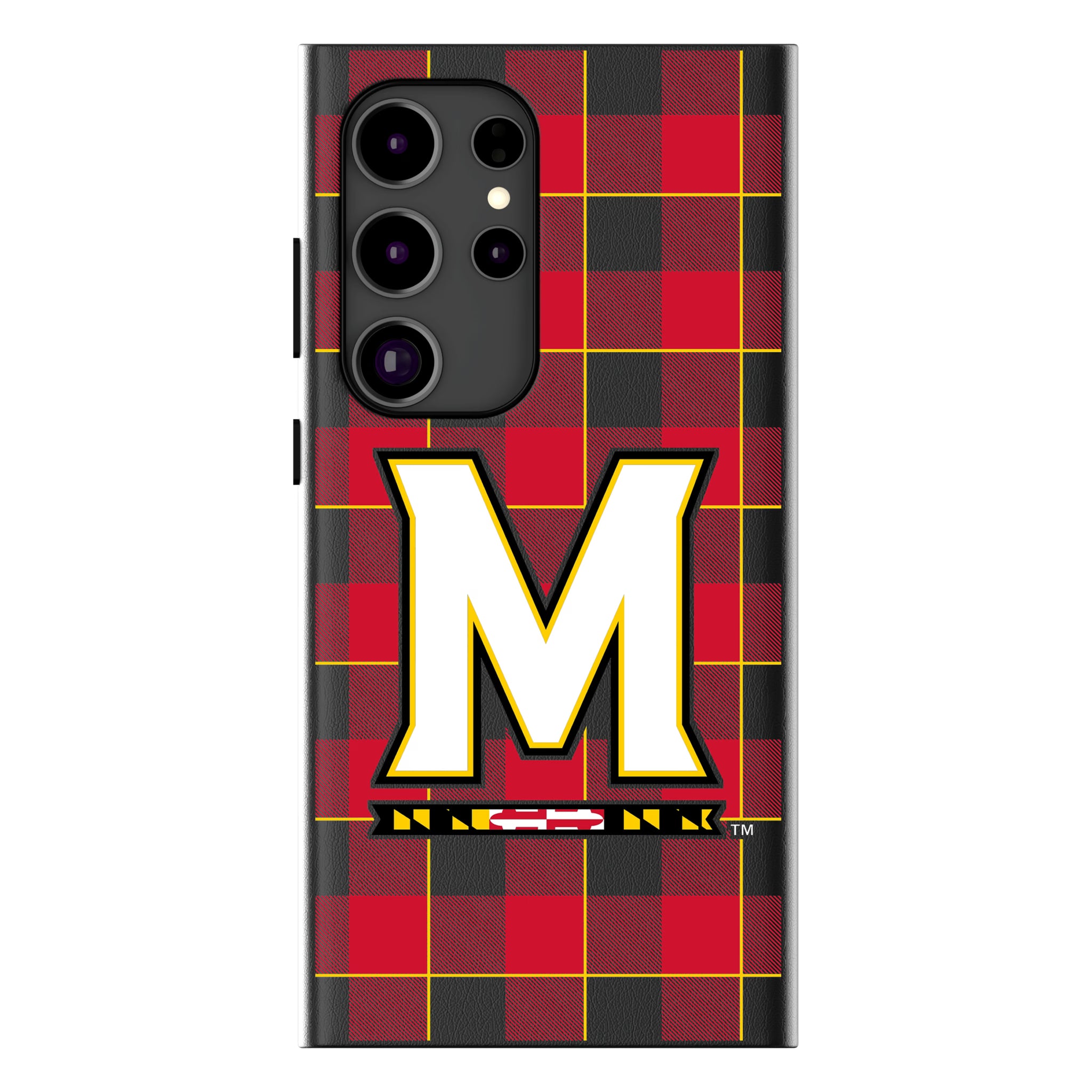 University of Maryland Terrapins Plaid Galaxy MagSafe Compatible Phone Case for Samsung Galaxy