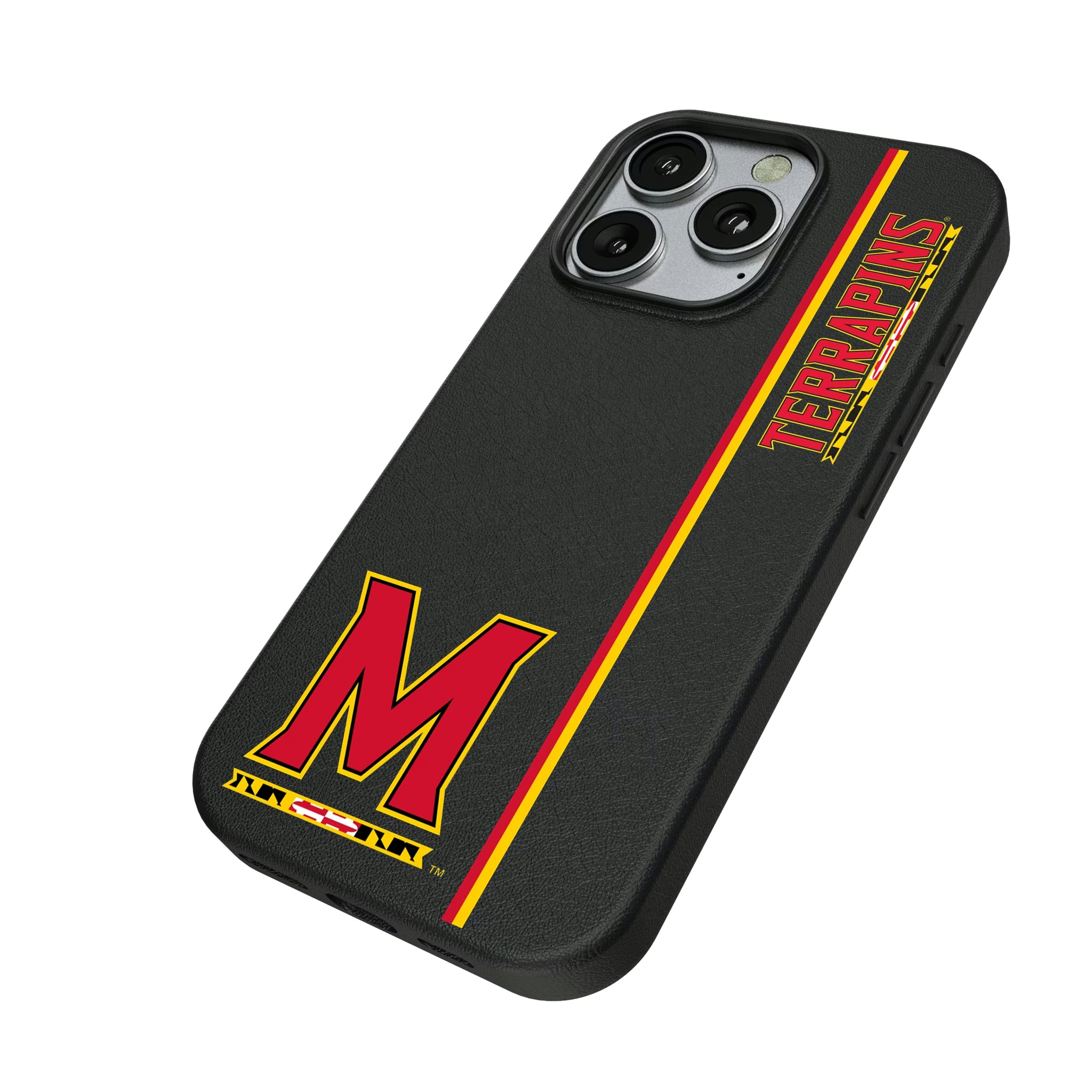 University of Maryland Terrapins Sidebar iPhone MagSafe Compatible Phone Case for Apple iPhone - Isometric View