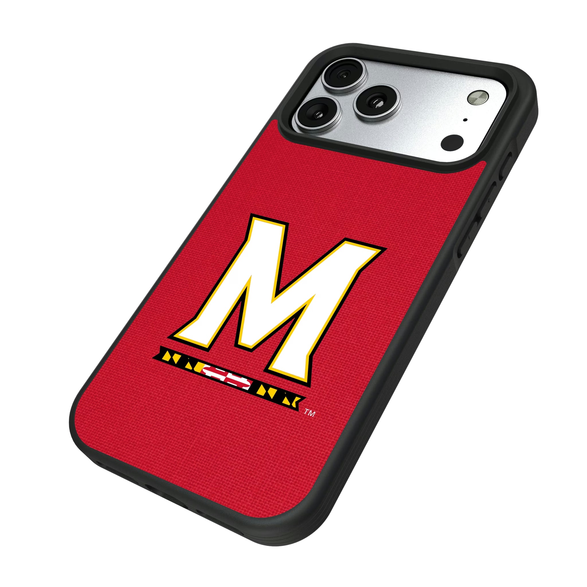 University of Maryland Terrapins Solid iPhone Bump Phone Case for Apple iPhone - Isometric View#Device_iPhone 17 Pro Max
