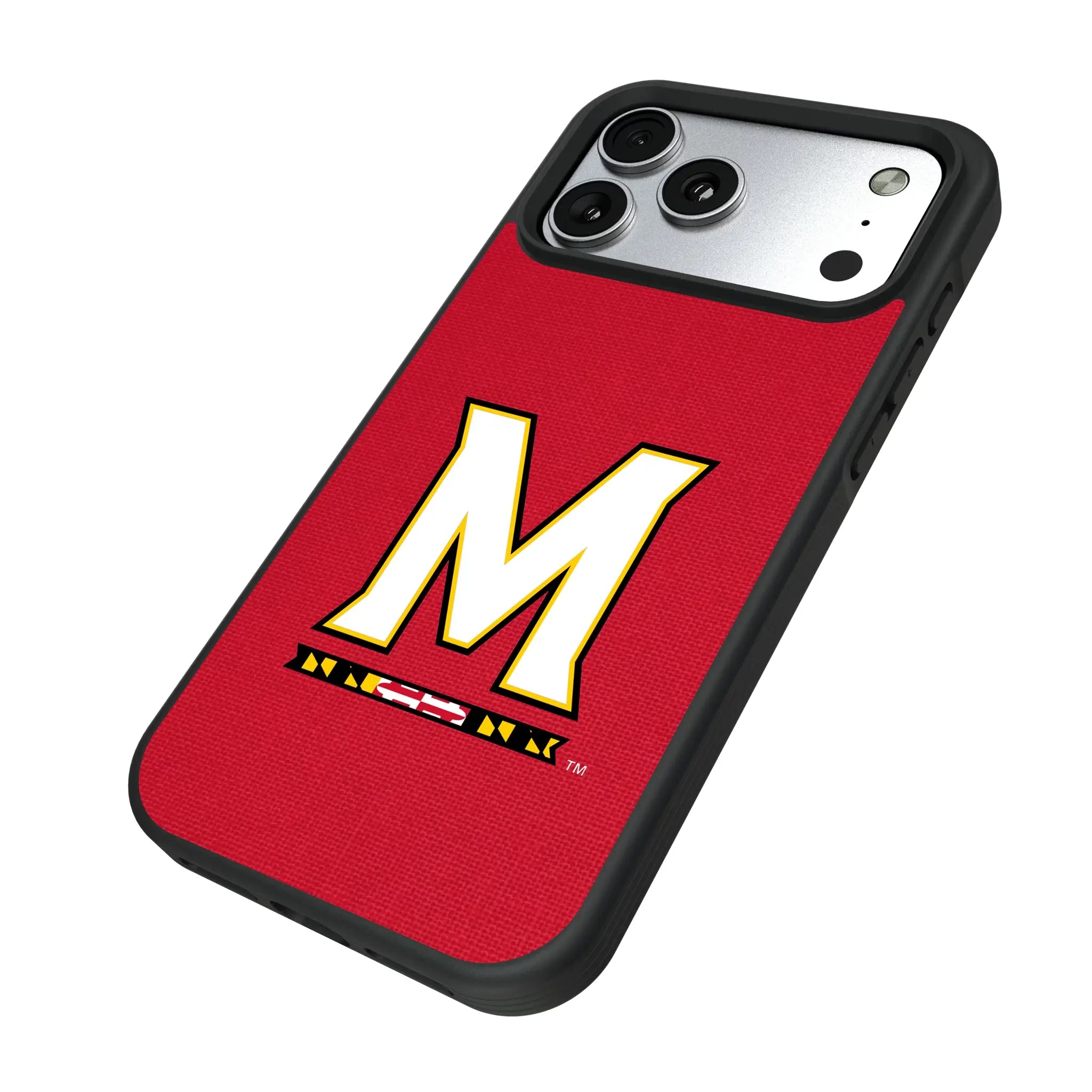 University of Maryland Terrapins Solid iPhone Bump Phone Case for Apple iPhone - Isometric View#Device_iPhone 17 Pro Max