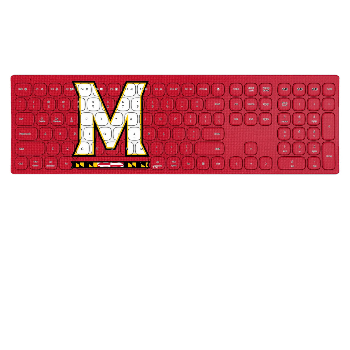 University of Maryland Terrapins Solid KKB605 Curved Wireless Keyboard