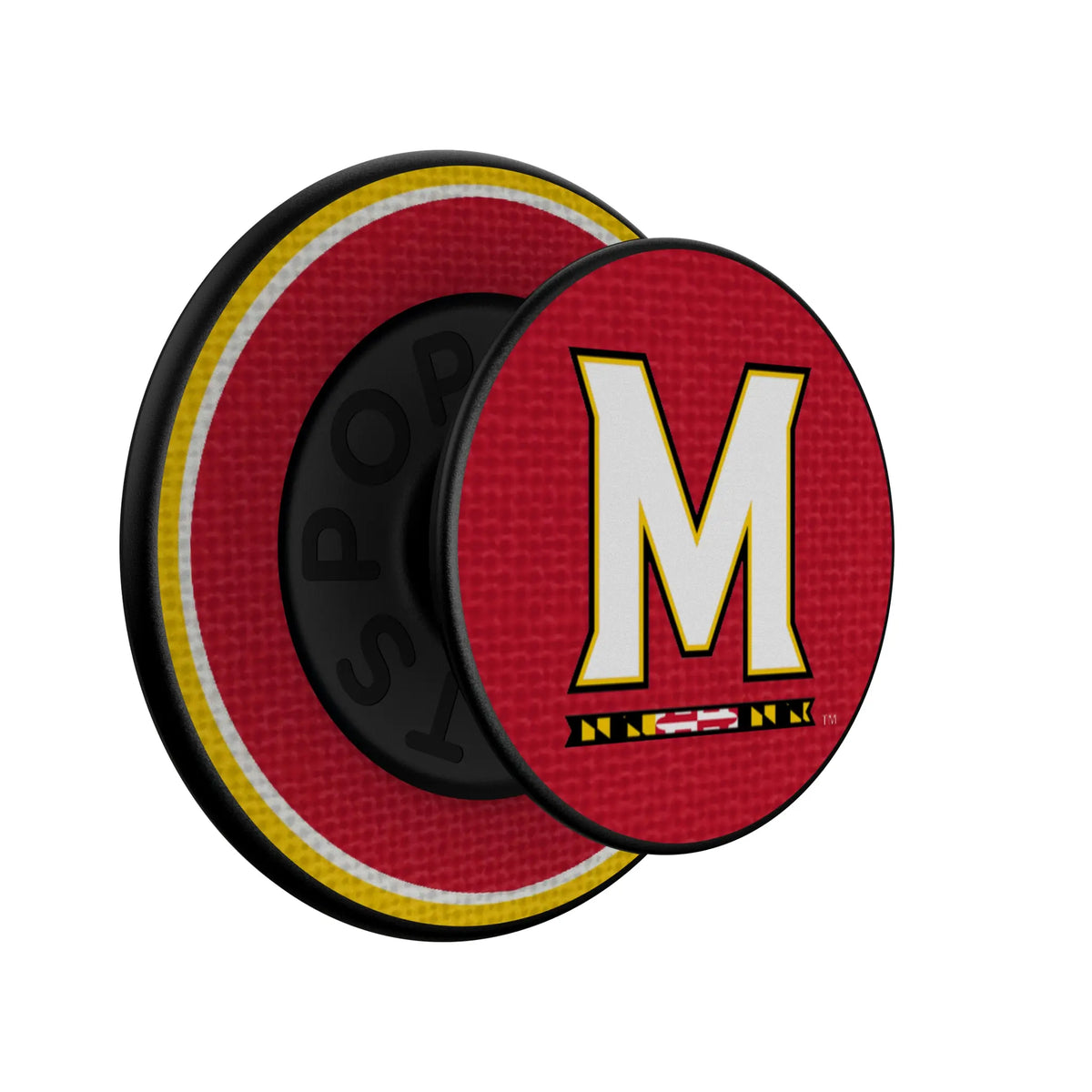 University of Maryland Terrapins Stripe Popsockets Round Magnetic - Isometric View