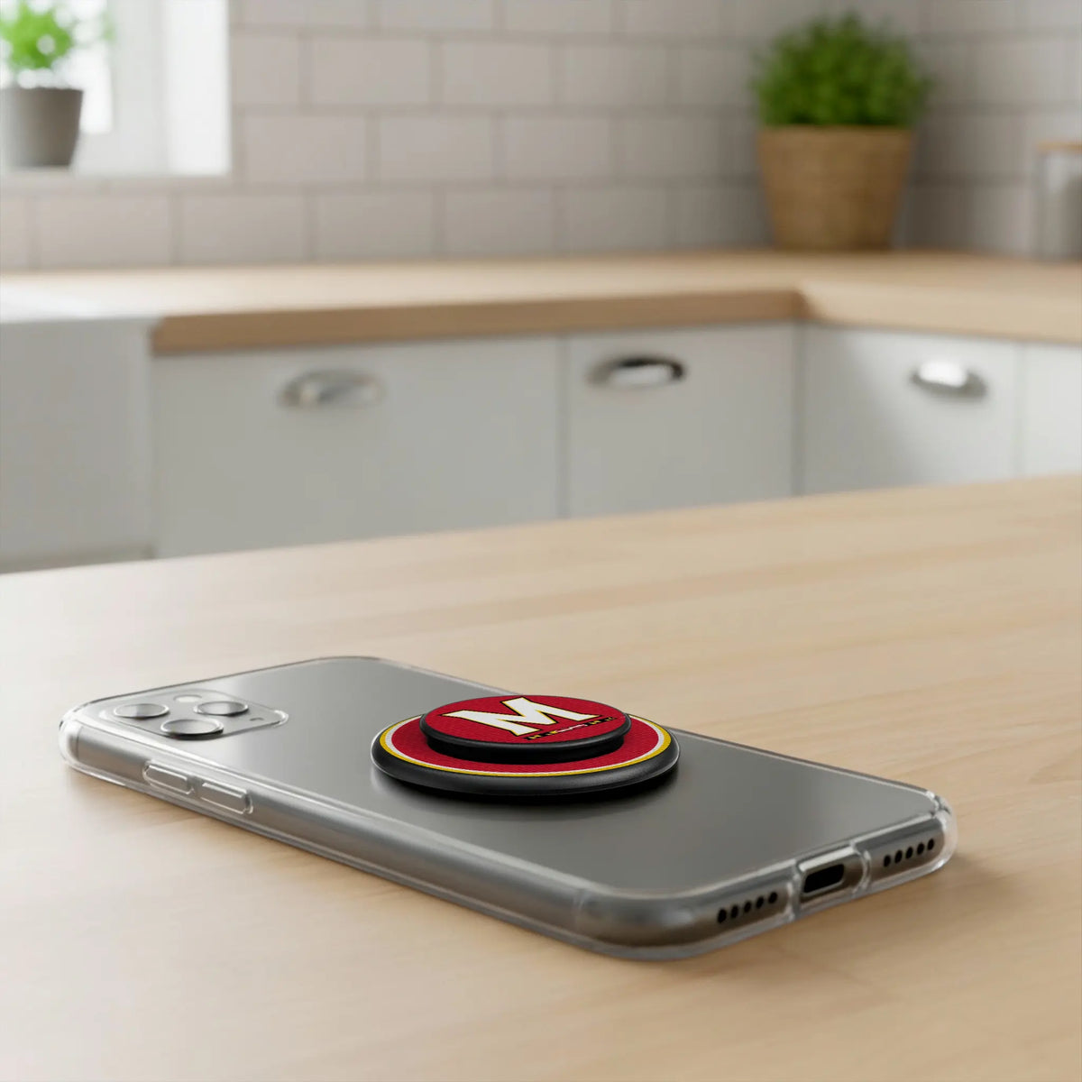 University of Maryland Terrapins Stripe Popsockets Round Magnetic - Lifestyle