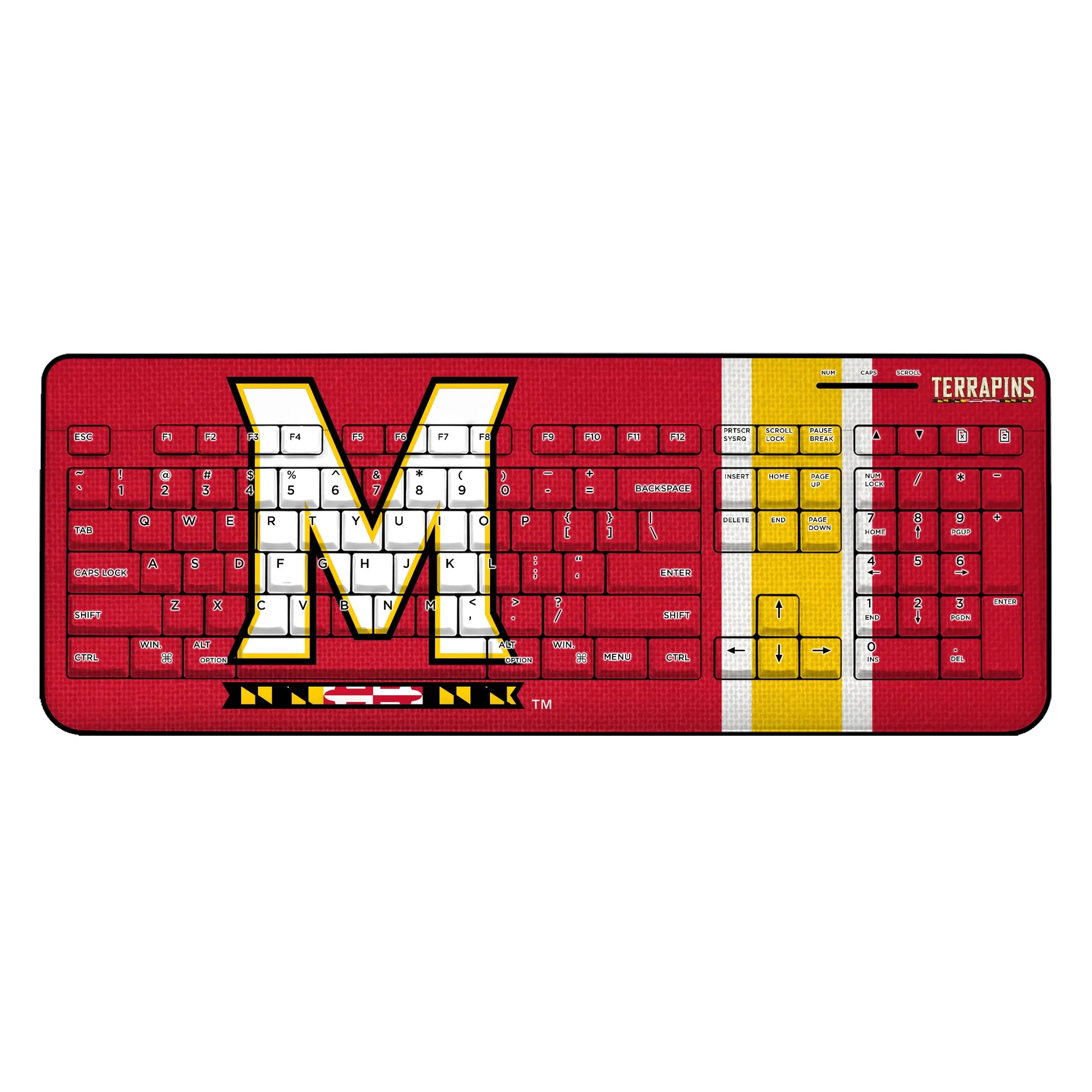 University of Maryland Terrapins Stripe Wireless USB Keyboard