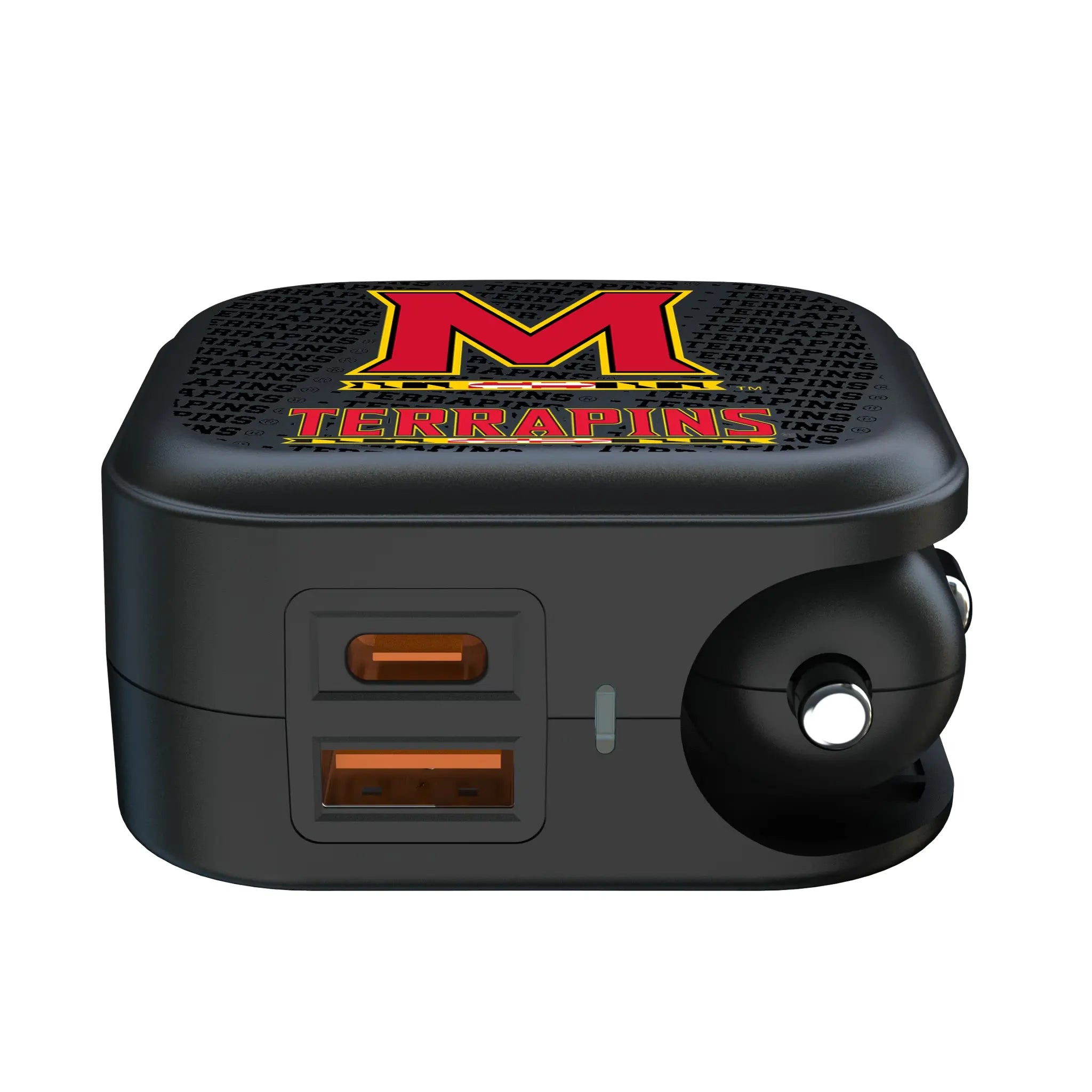 University of Maryland Terrapins Text Backdrop 2 in 1 USB A/C Charger