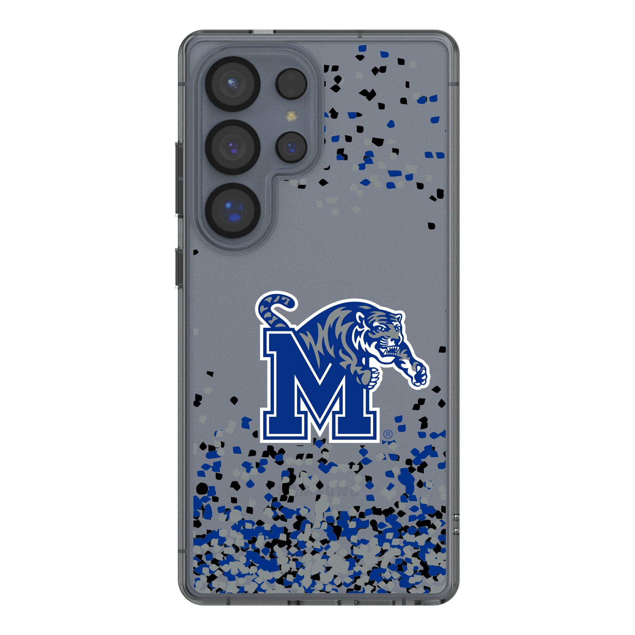 University of Memphis Tigers Confetti Galaxy Clear Phone Case for Samsung Galaxy