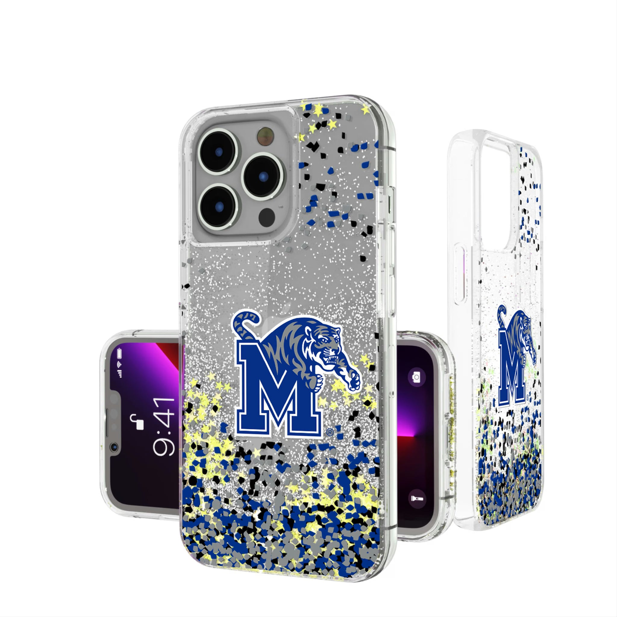 University of Memphis Tigers Confetti iPhone Glitter Phone Case for Apple iPhone