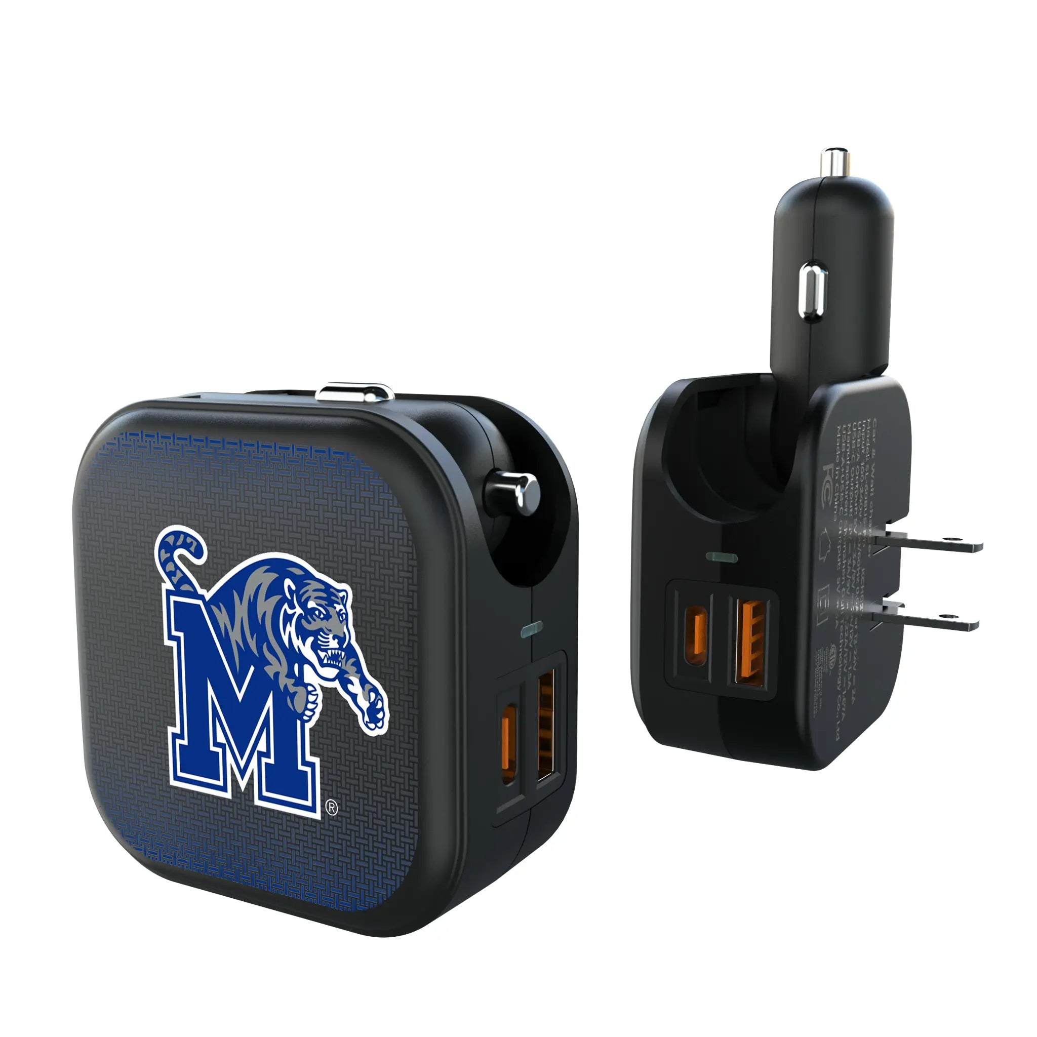 University of Memphis Tigers Linen 2 in 1 USB A/C Charger
