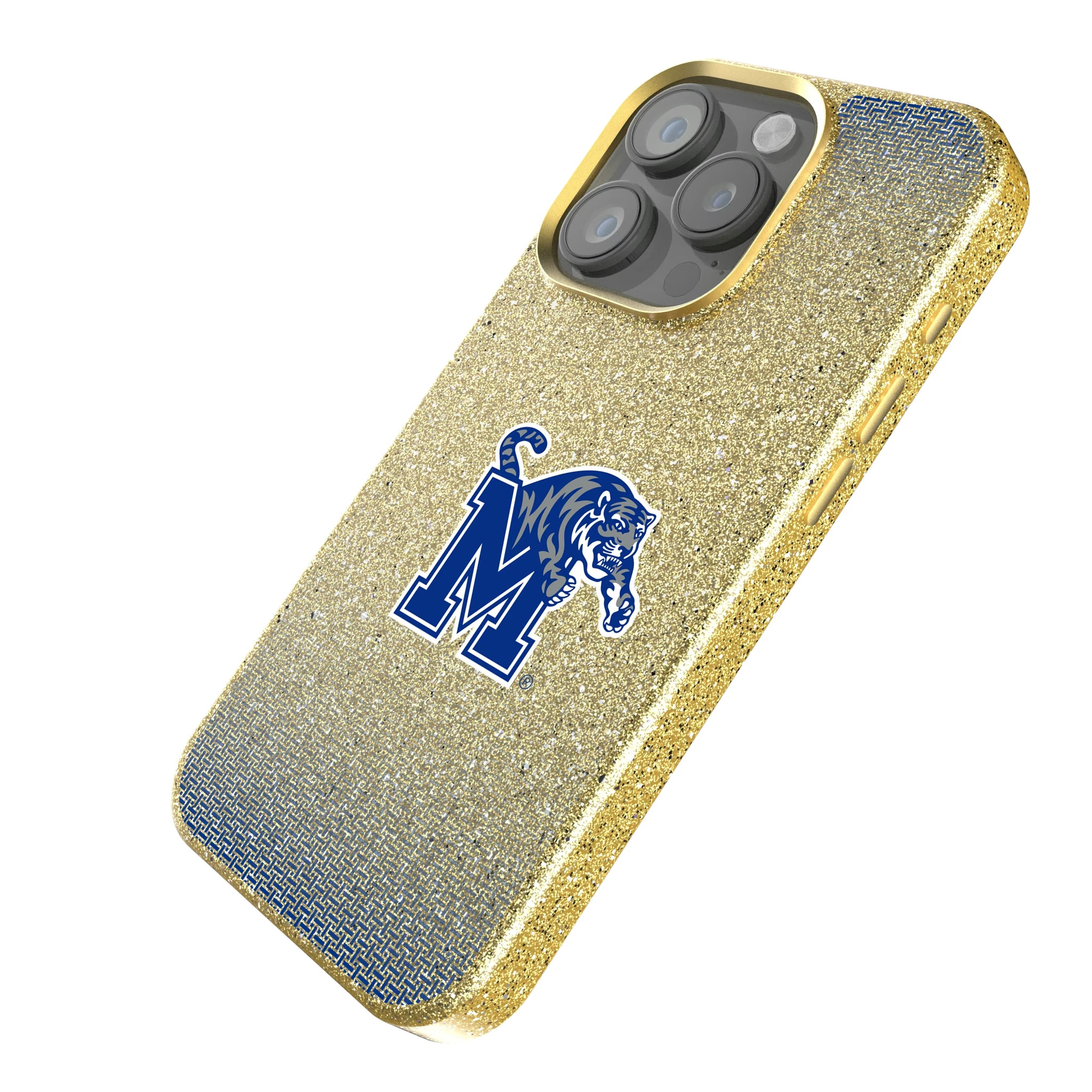 University of Memphis Tigers Linen iPhone Bling Phone Case for Apple iPhone - Isometric View