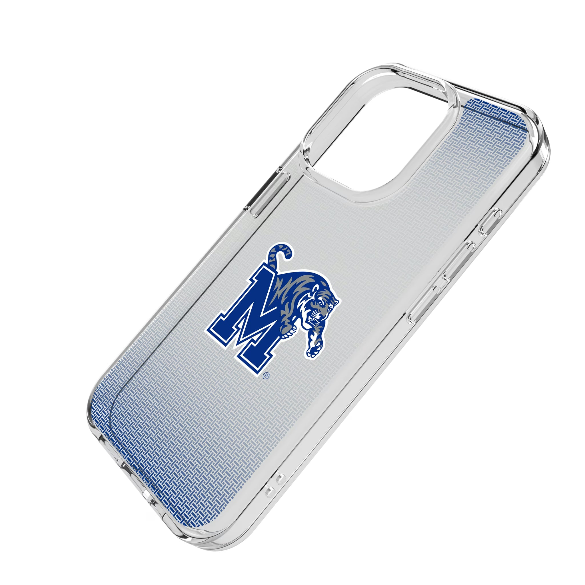 University of Memphis Tigers Linen iPhone Clear Phone Case for Apple iPhone - Isometric View
