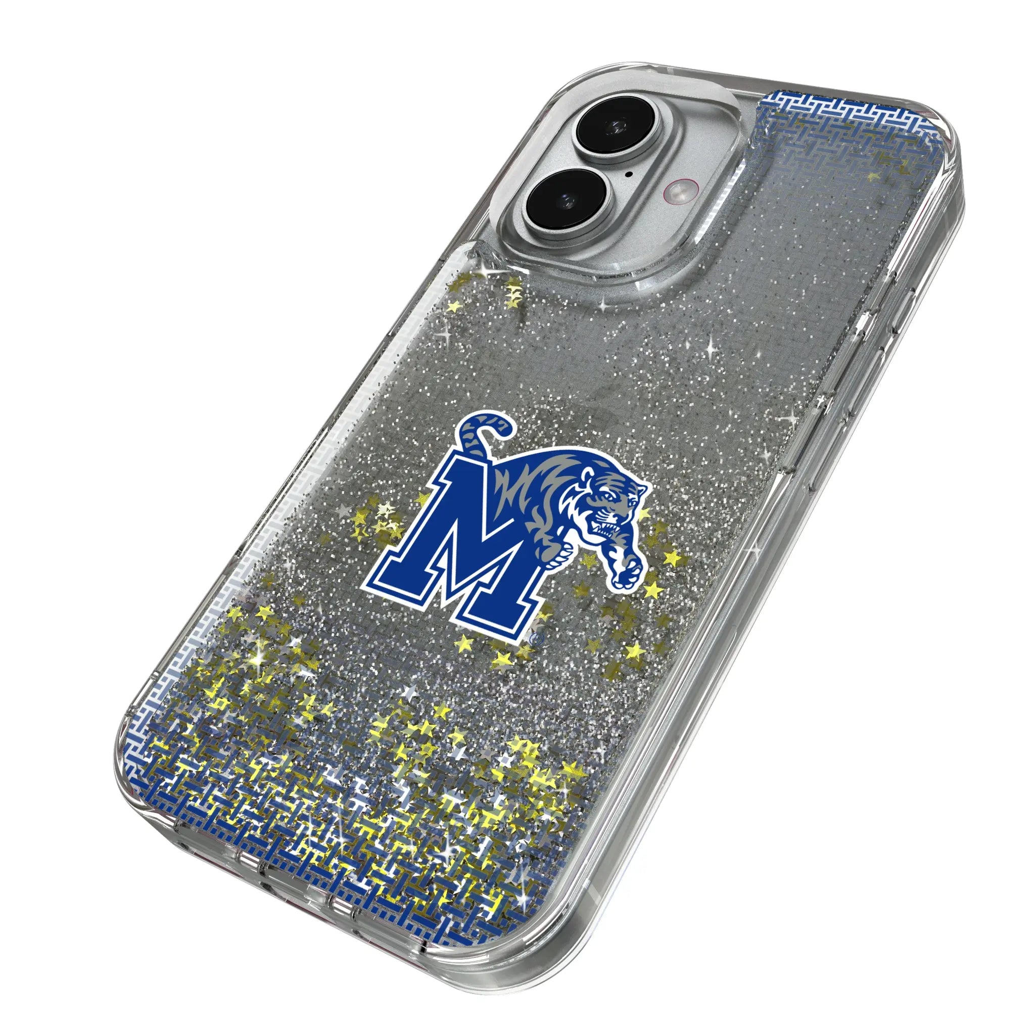 University of Memphis Tigers Linen iPhone Glitter Phone Case for Apple iPhone - Isometric View