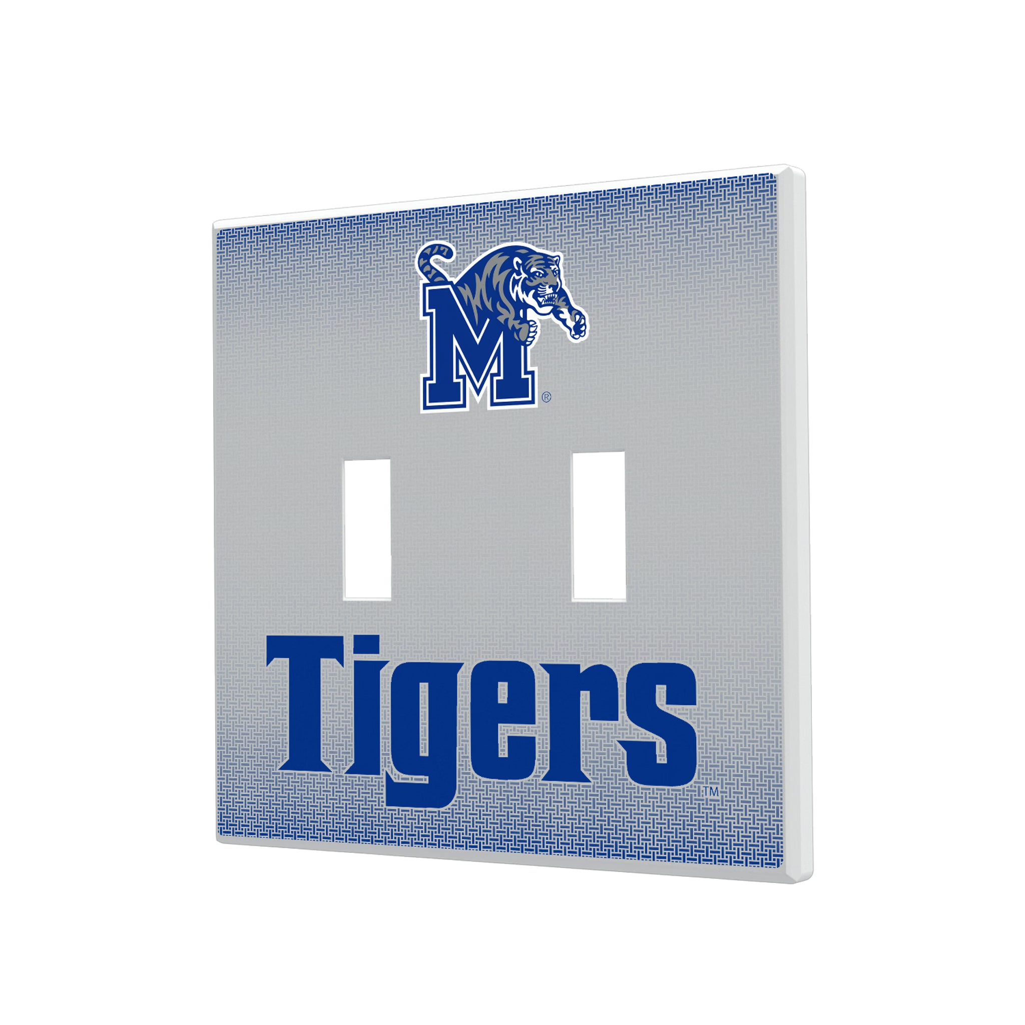 University of Memphis Tigers Linen Hidden-Screw Light Switch Plate#Style_Double Toggle