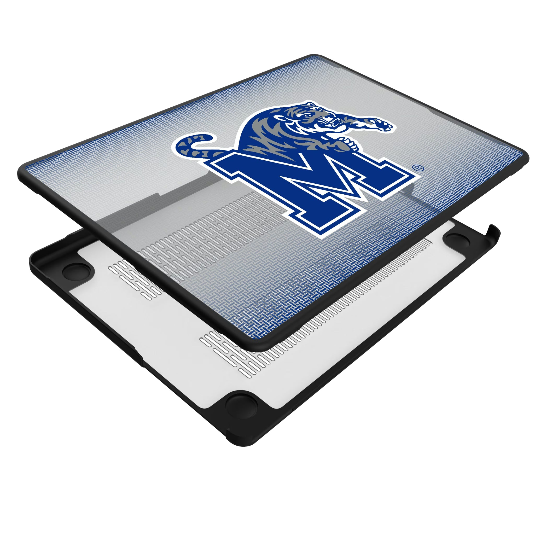 University of Memphis Tigers Linen MacBook Laptop Case for Apple MacBook - Isometric View#Device_MacBook Pro (14-inch, 2021) / MacBook Pro (14-inch, 2023) / MacBook Pro (14-inch, 2024)