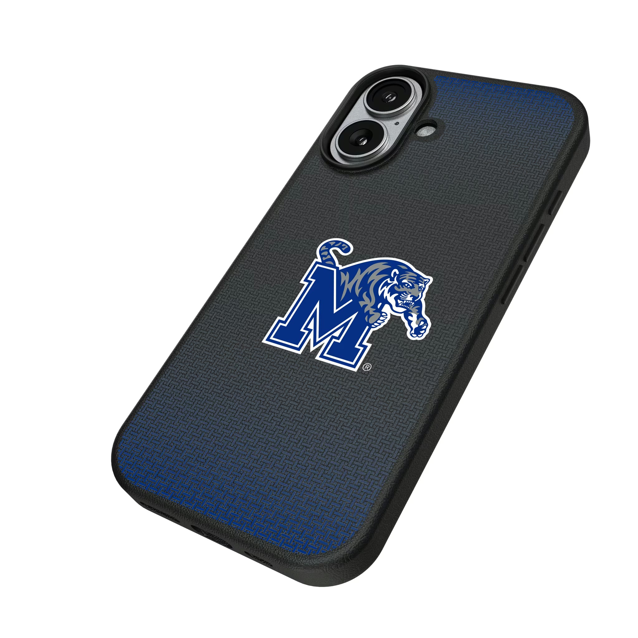 University of Memphis Tigers Linen iPhone MagSafe Compatible Phone Case for Apple iPhone - Isometric View#Device_iPhone 17