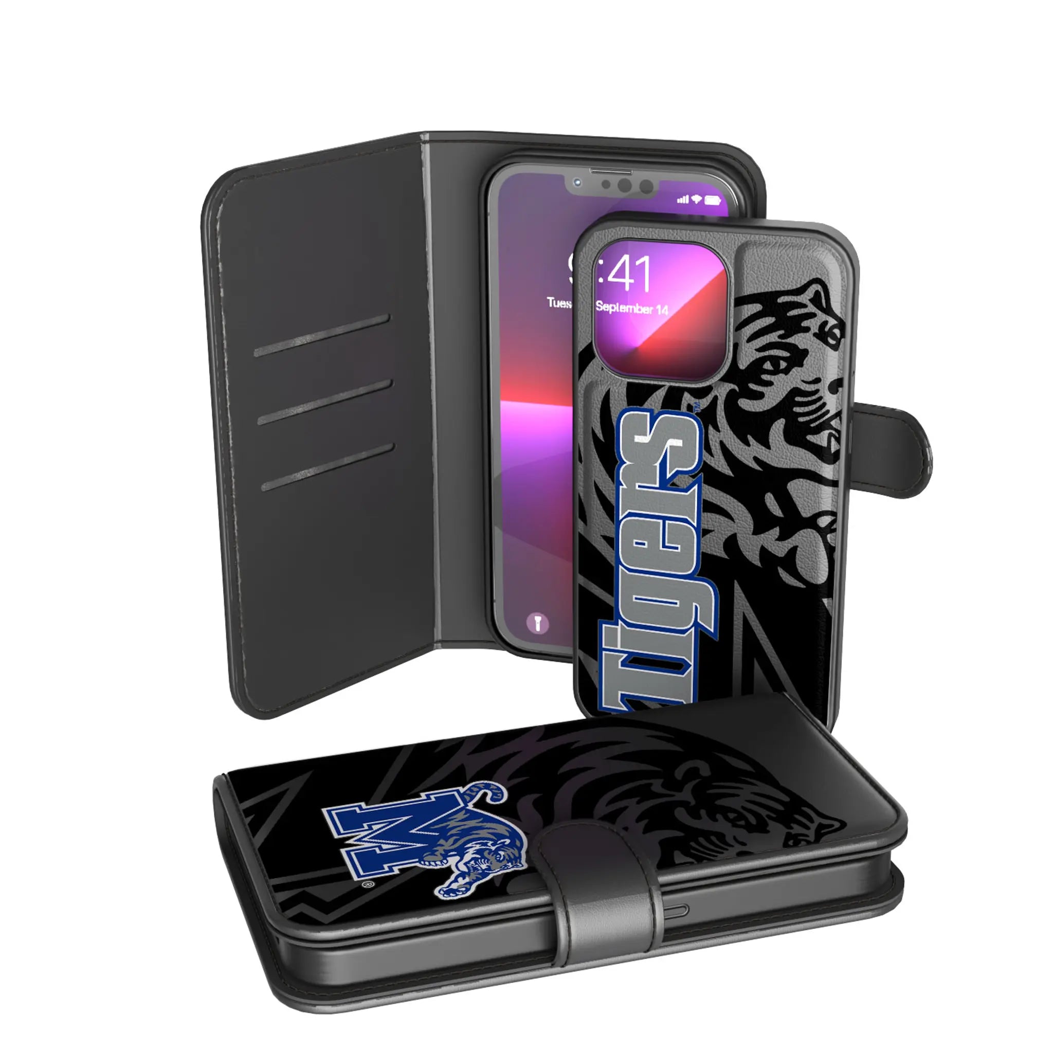 University of Memphis Tigers Monocolor Tilt iPhone Wallet Phone Case for Apple iPhone