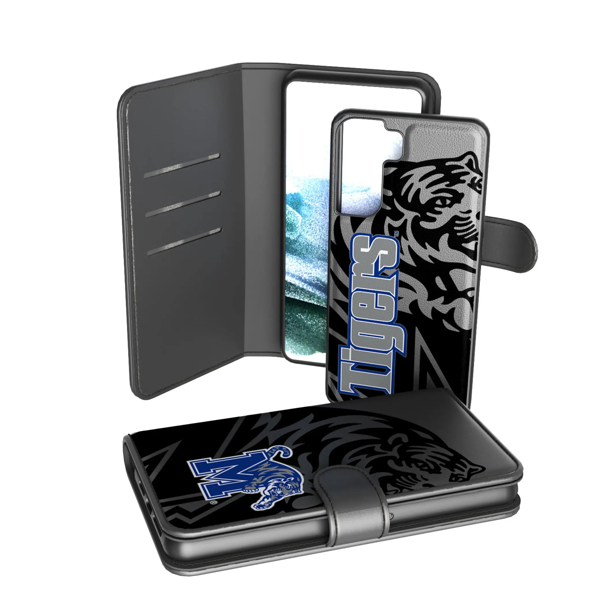 University of Memphis Tigers Monocolor Tilt Galaxy Wallet Phone Case for Samsung Galaxy